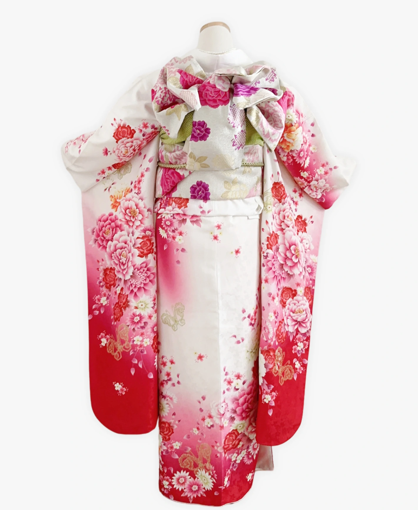 White Hundred Flowers Furisode - Image 2