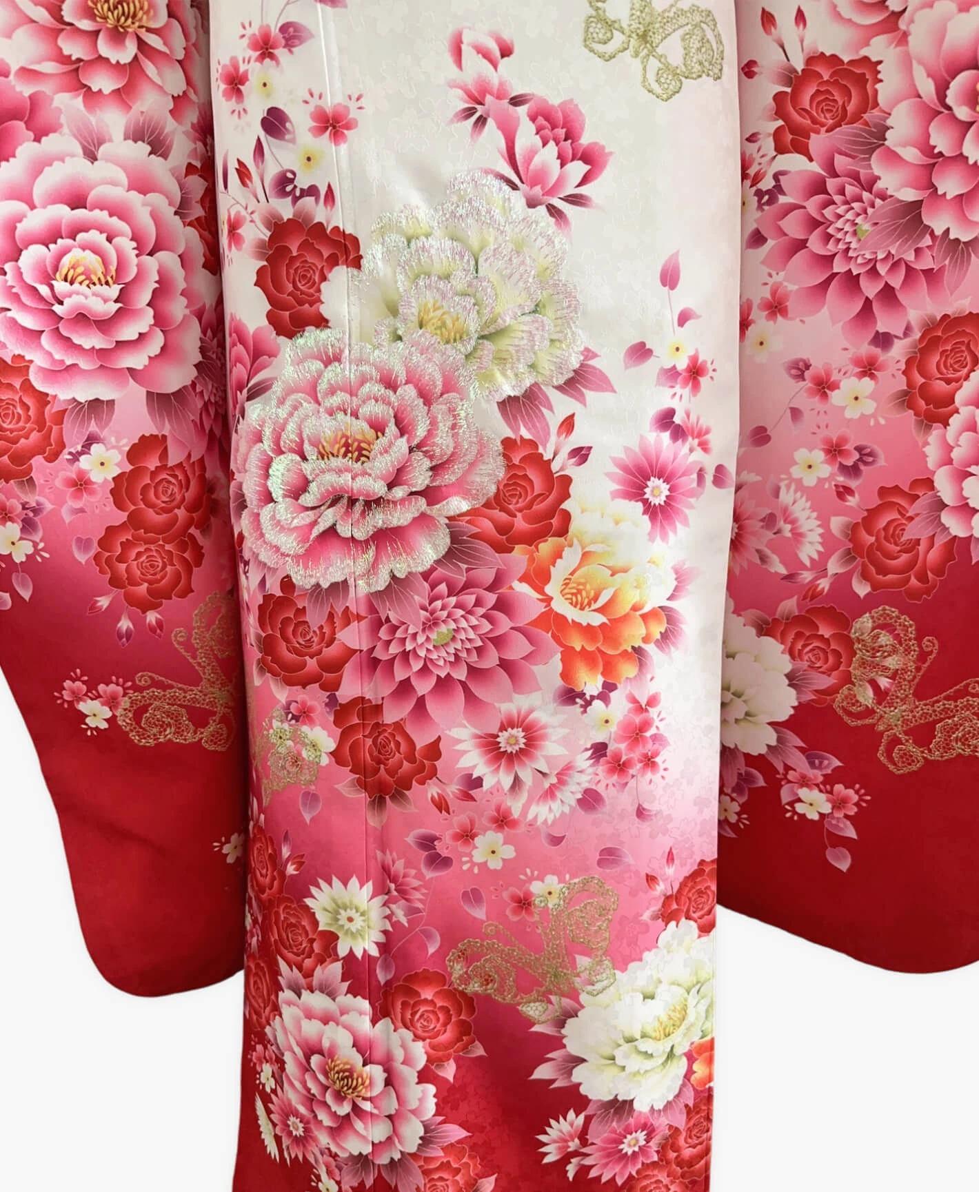 White Hundred Flowers Furisode - Image 5