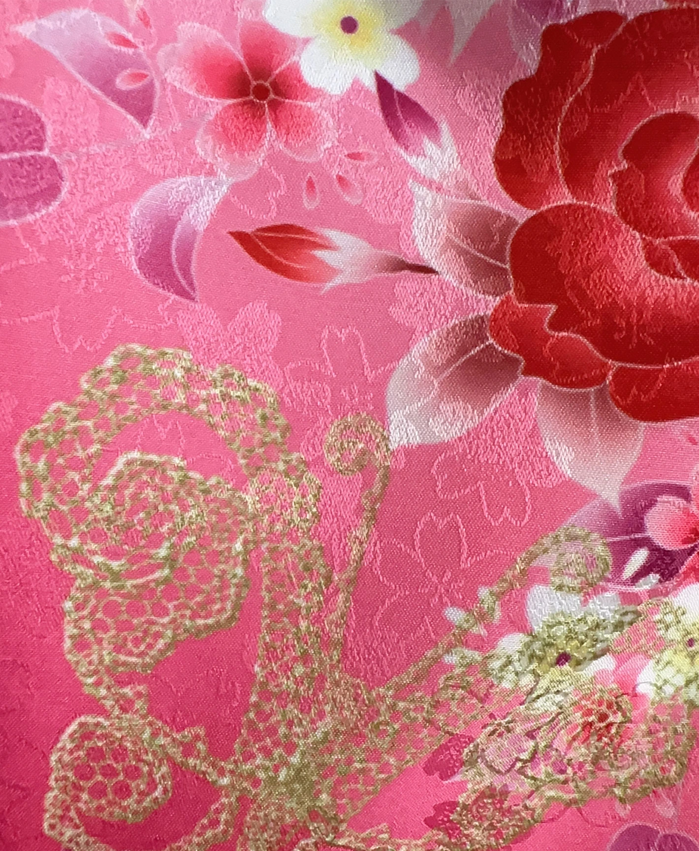 White Hundred Flowers Furisode - Image 8