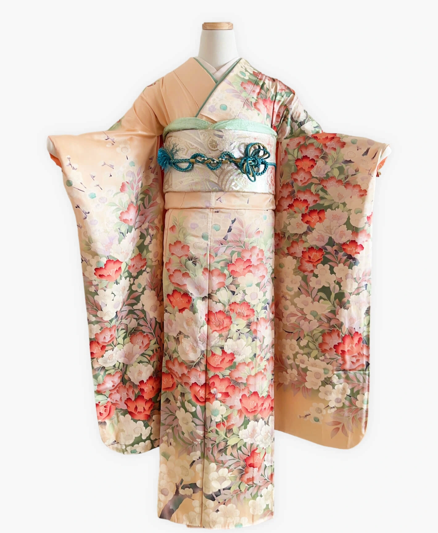 Beige Hundred Flowers Furisode - Image 1
