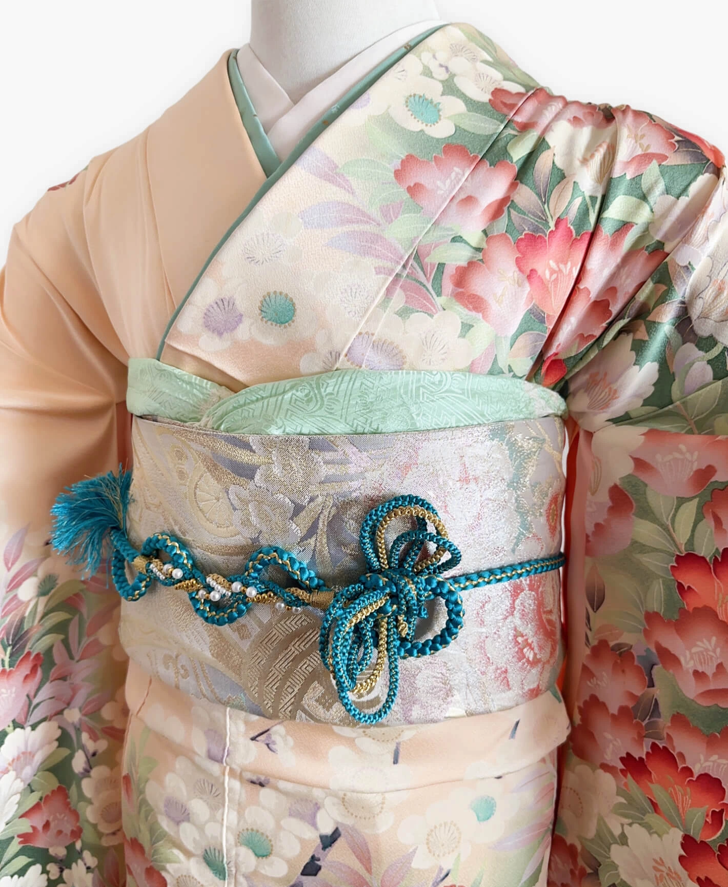 Beige Hundred Flowers Furisode - Image 3