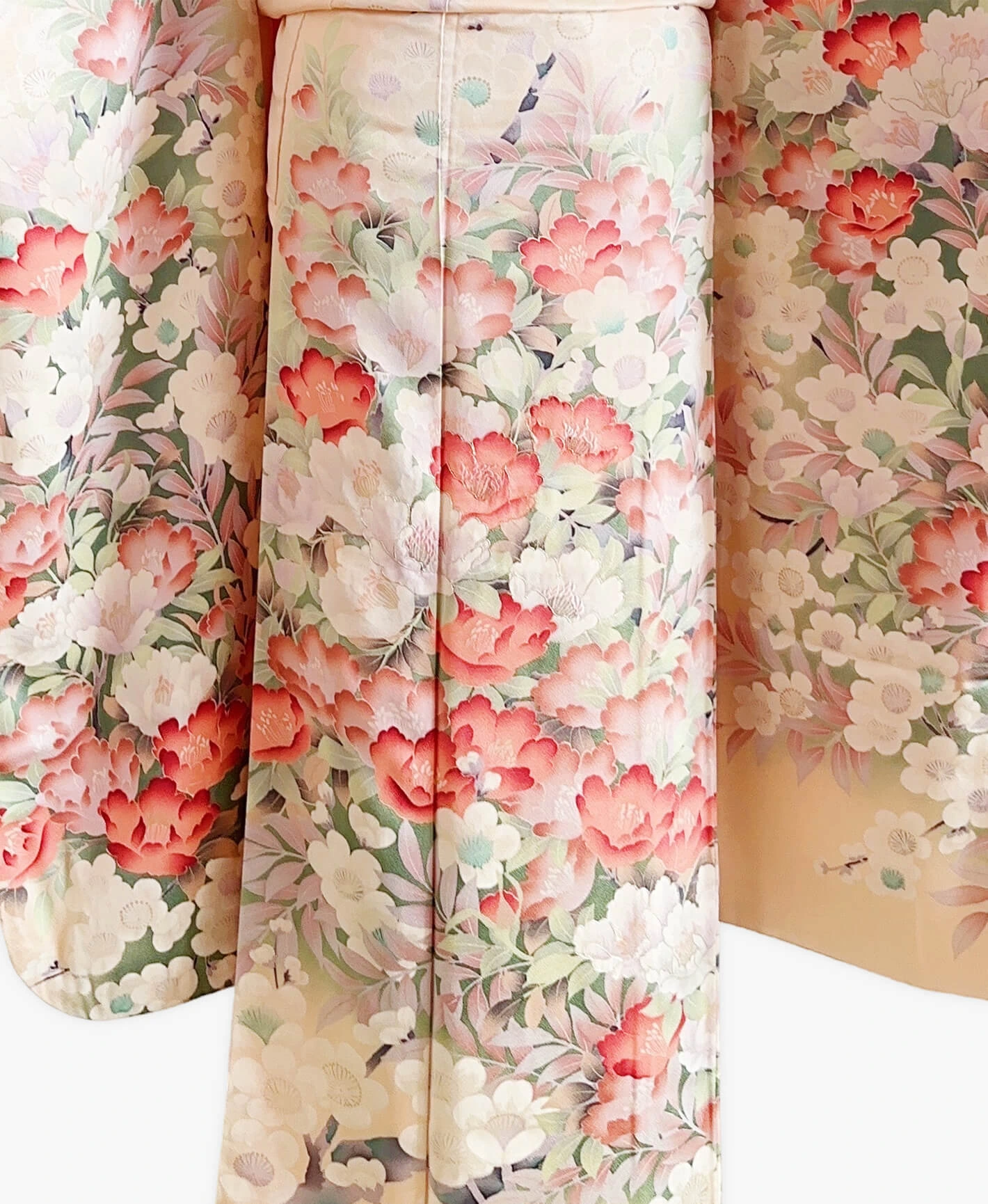 Beige Hundred Flowers Furisode - Image 5
