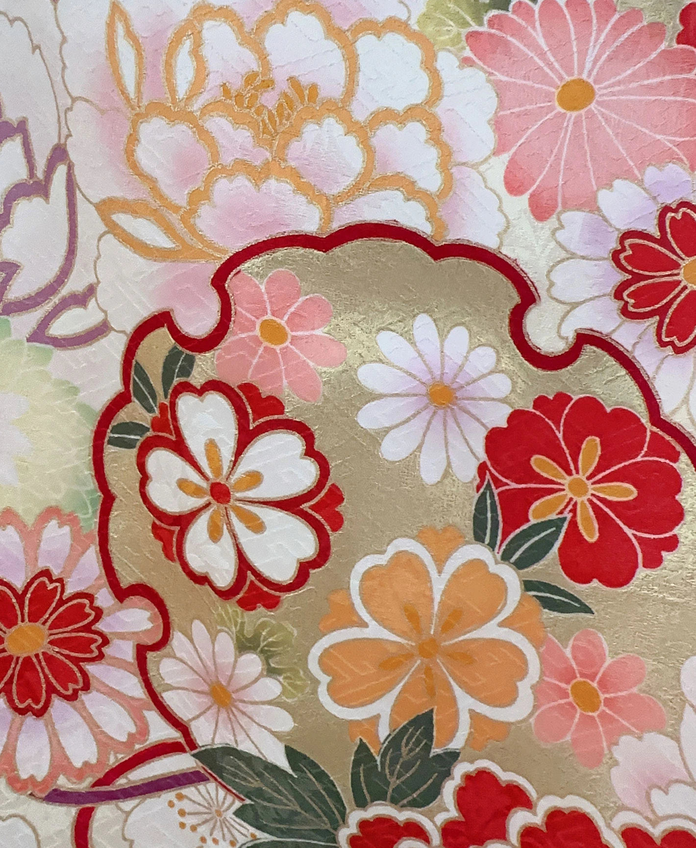 Cream Peony Stream Furisode - Image 7