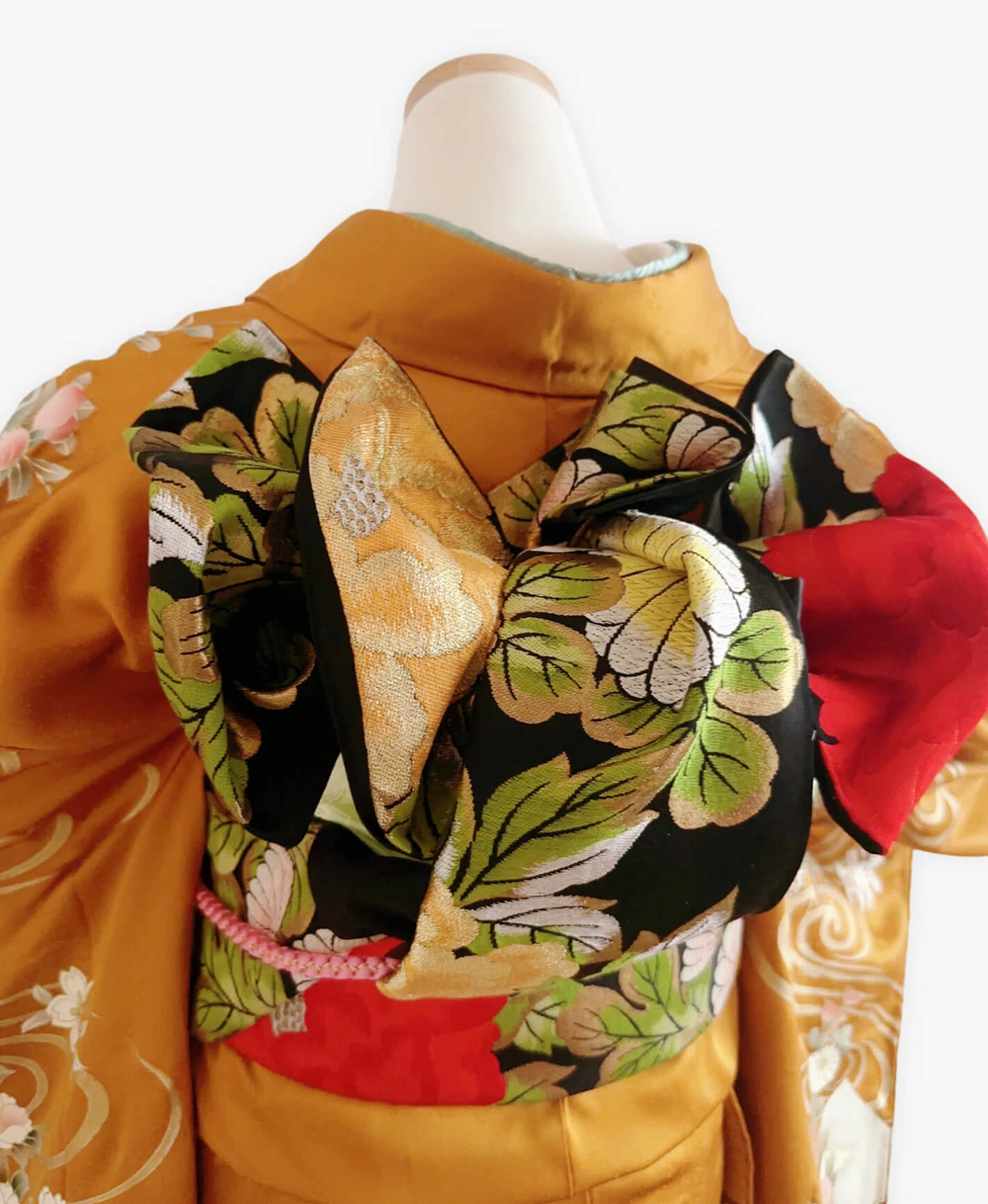 Orange Peony Wisteria Furisode - Image 4