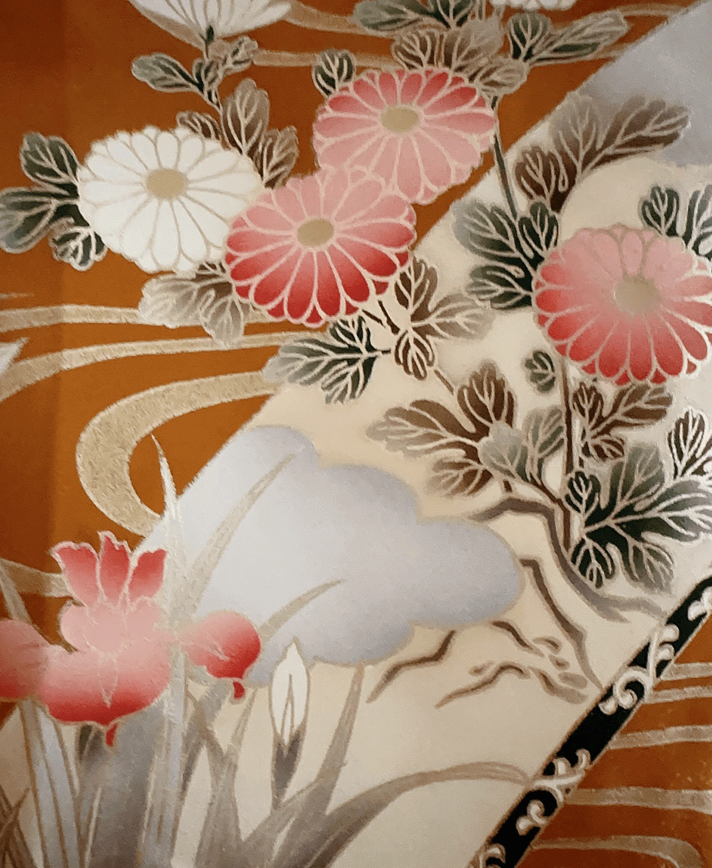 Orange Peony Wisteria Furisode - Image 6