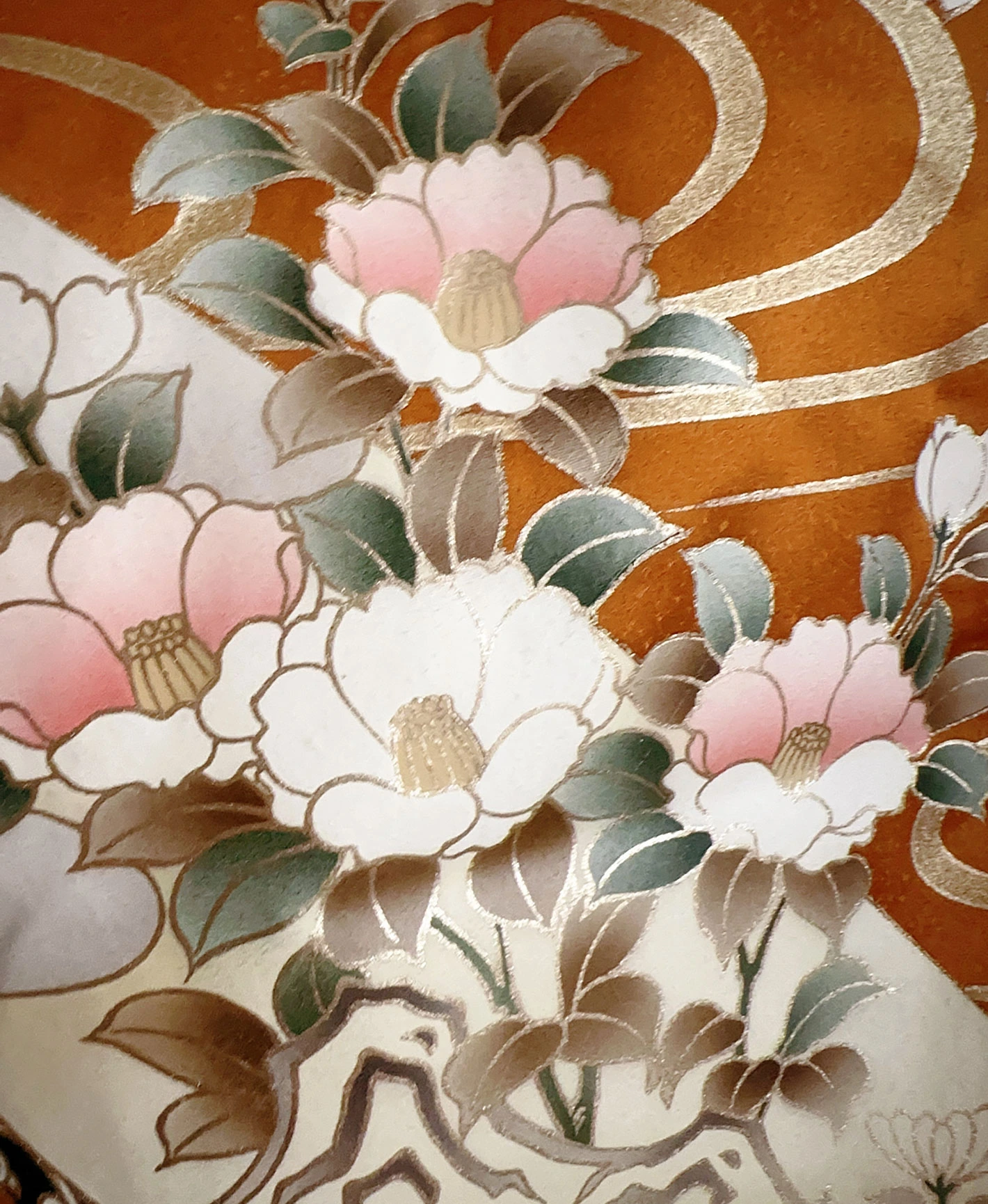 Orange Peony Wisteria Furisode - Image 8