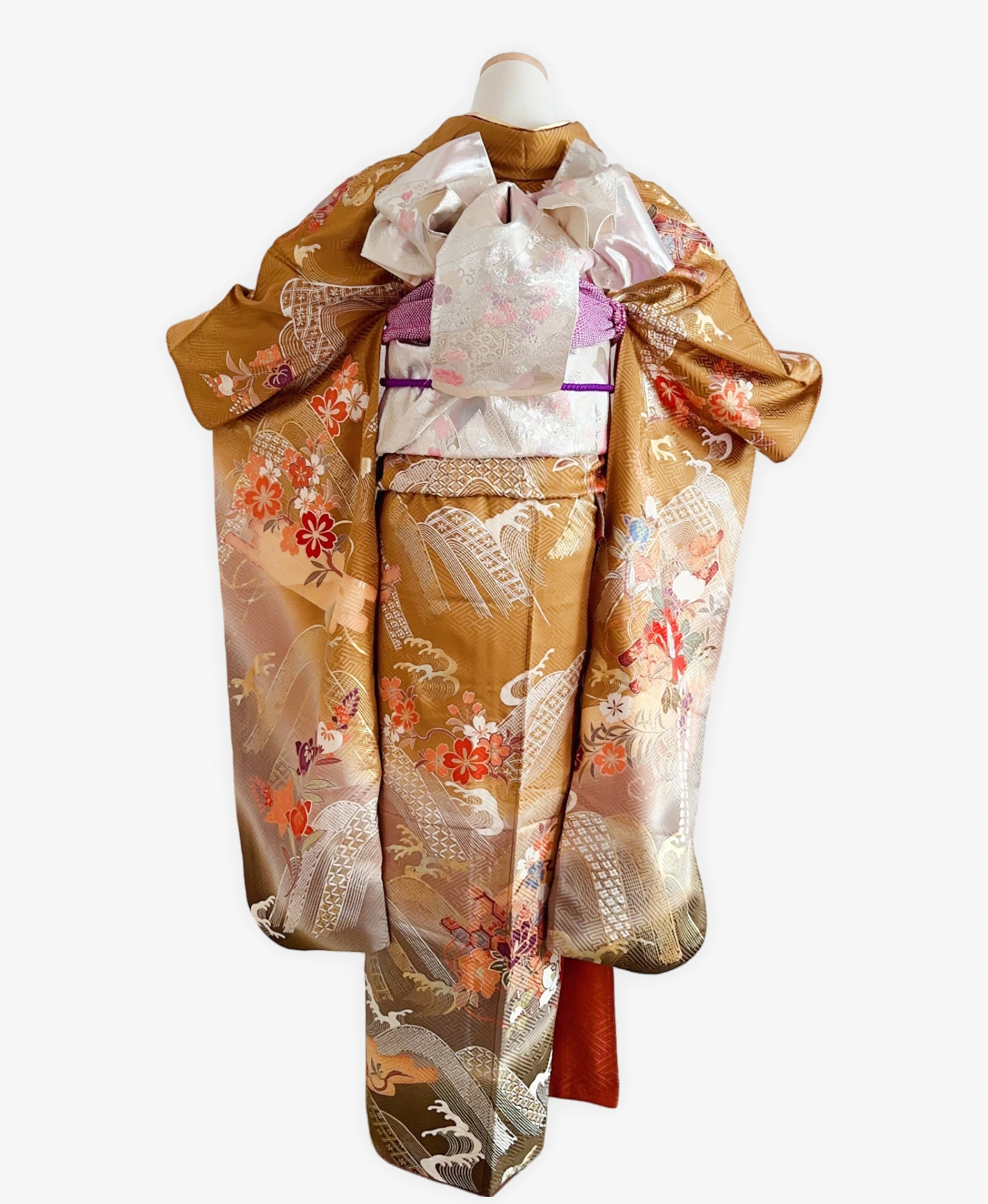 Orange Peony Auspicious Furisode - Image 2
