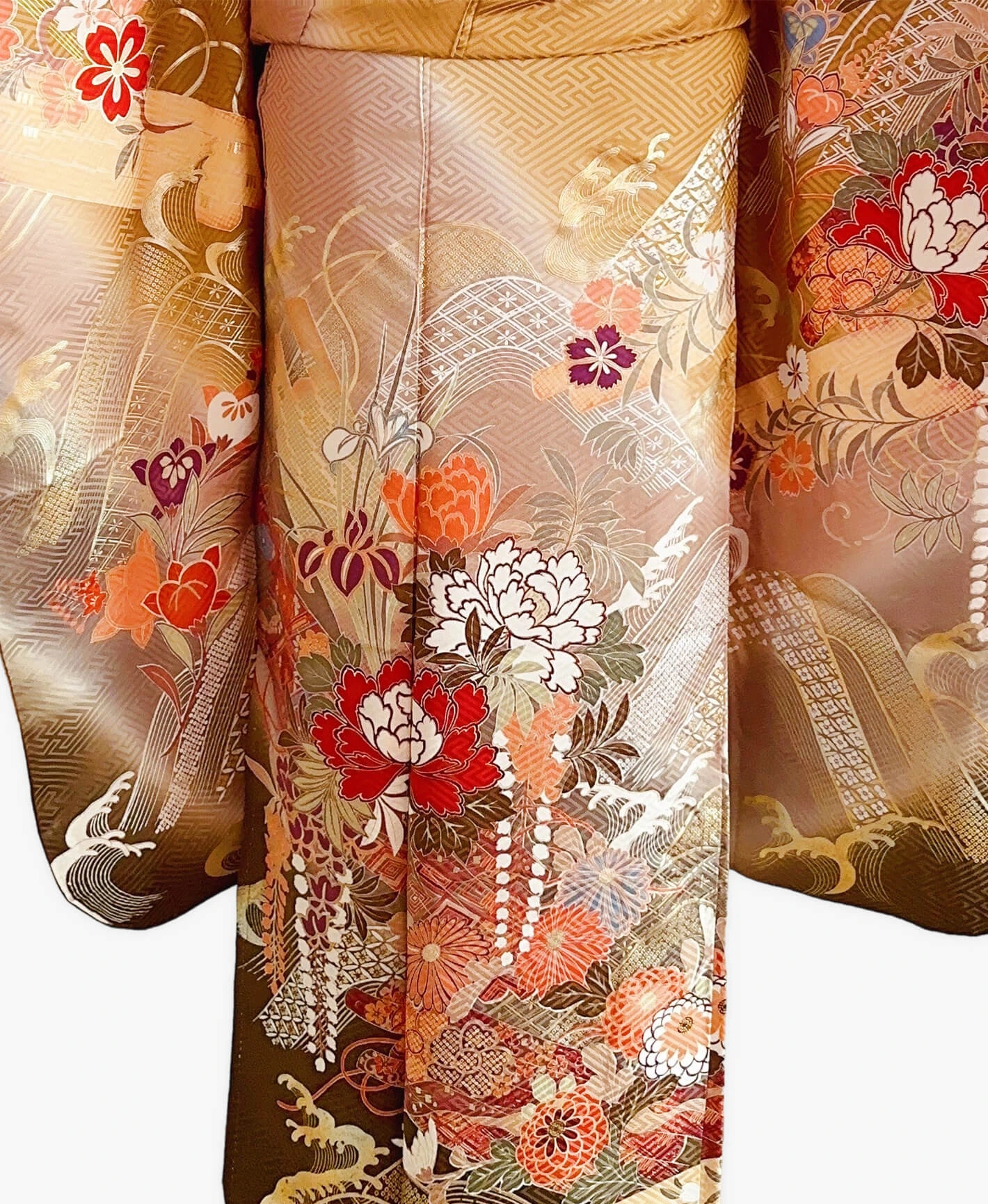 Orange Peony Auspicious Furisode - Image 5