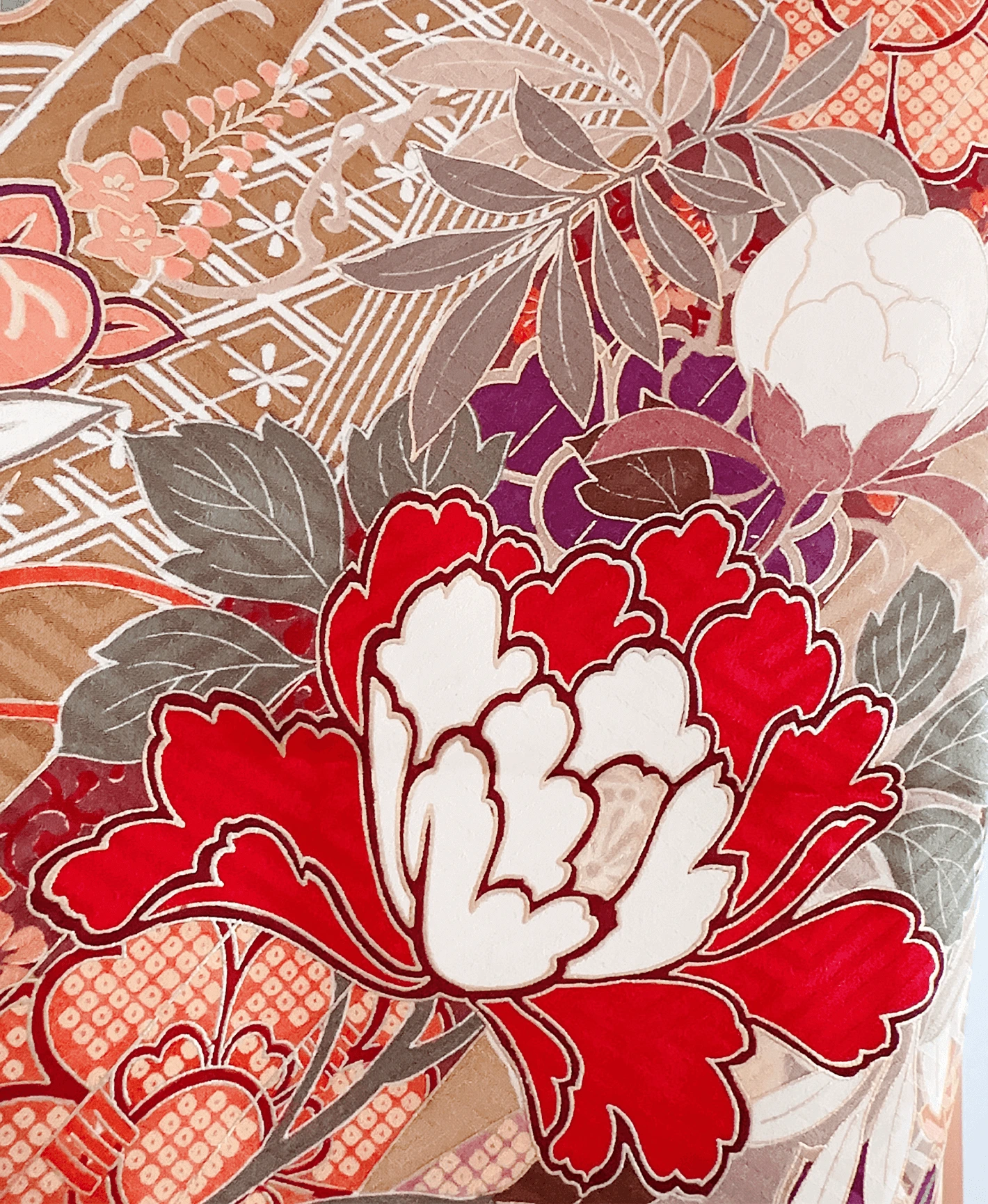 Orange Peony Auspicious Furisode - Image 6