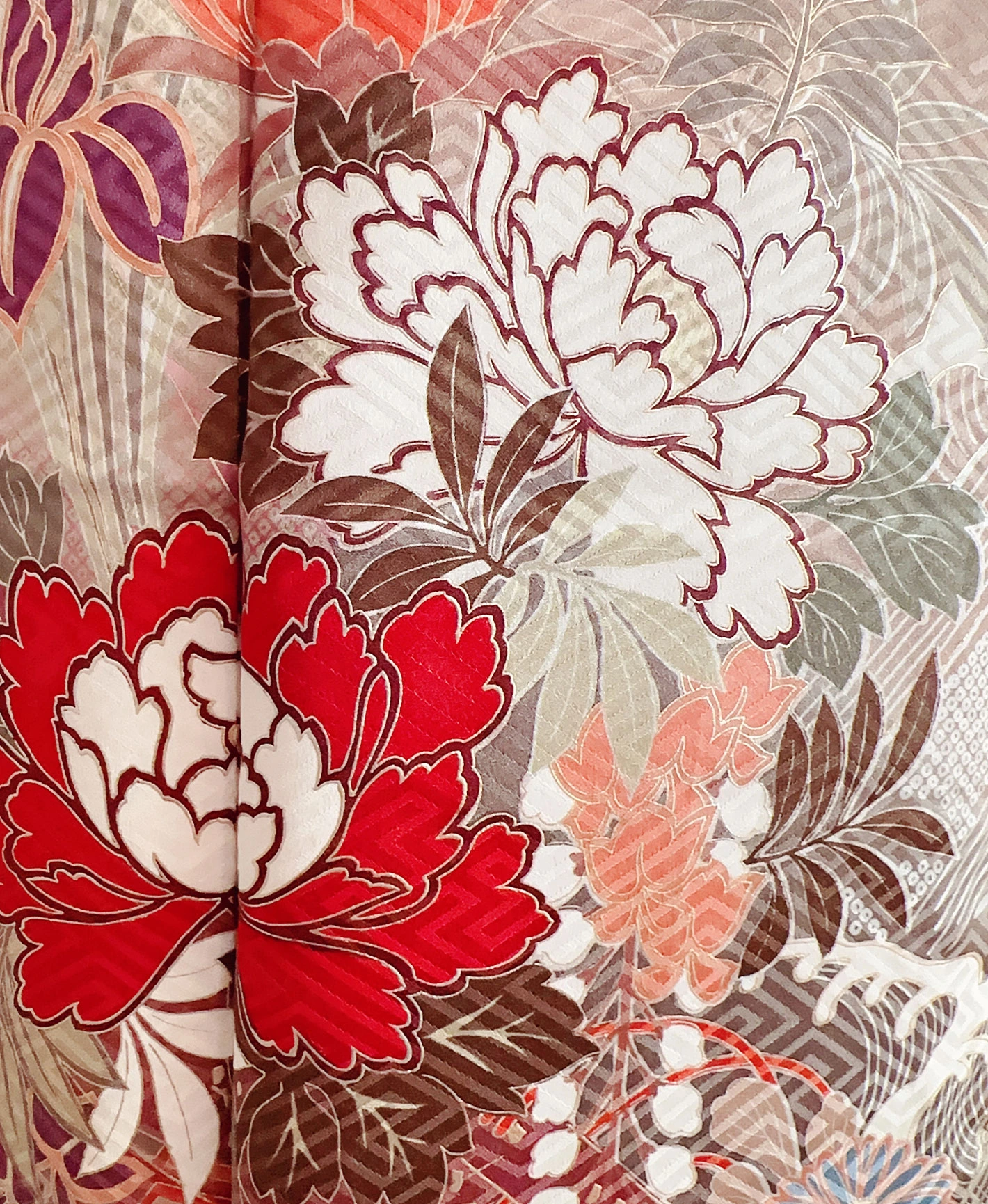 Orange Peony Auspicious Furisode - Image 7