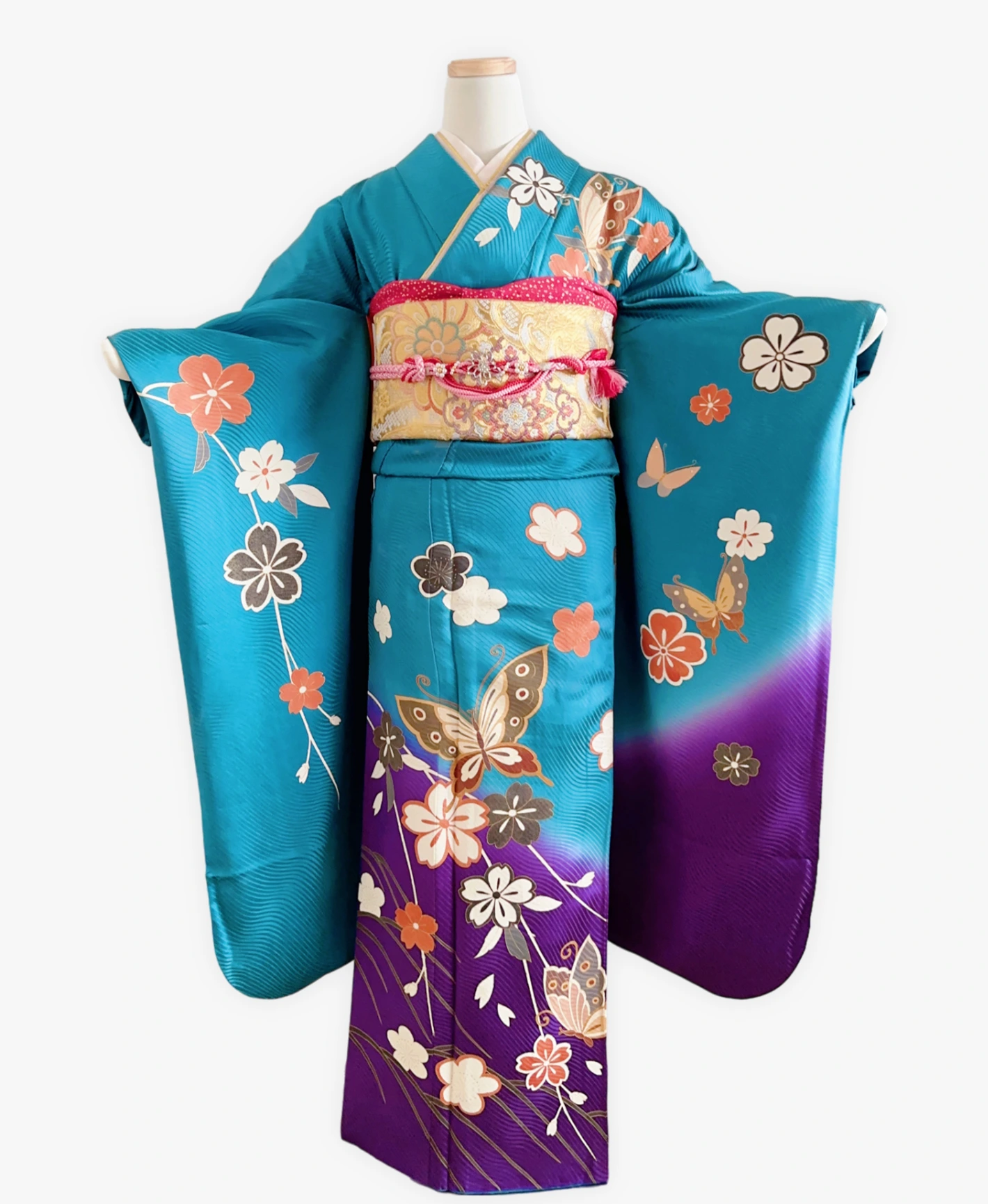 Blue Sakura Butterfly Furisode - Image 1
