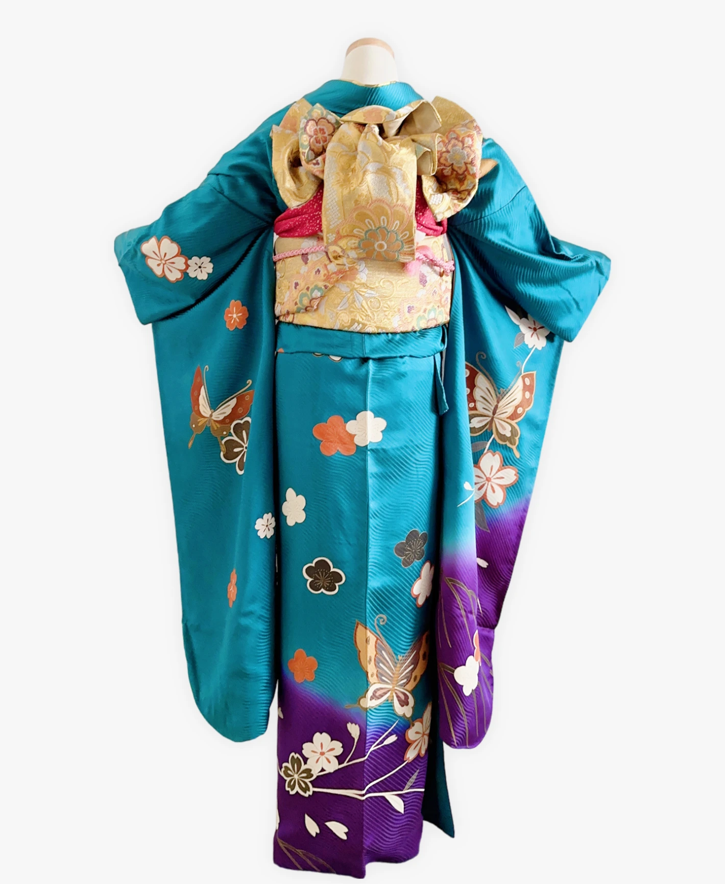 Blue Sakura Butterfly Furisode - Image 2
