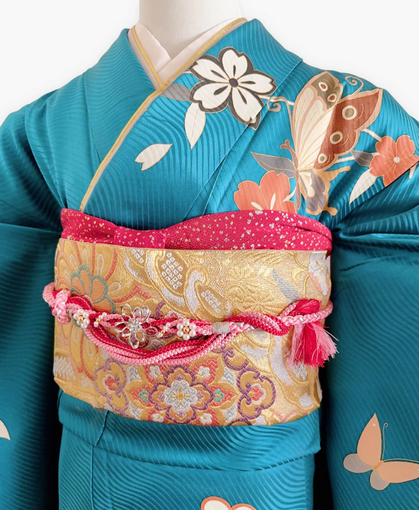 Blue Sakura Butterfly Furisode - Image 3