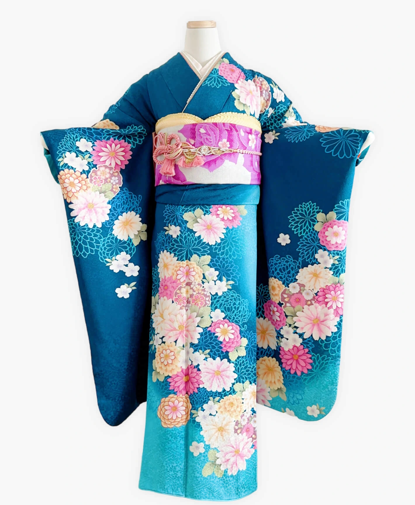Indigo Mum Snowflake Furisode - Image 1