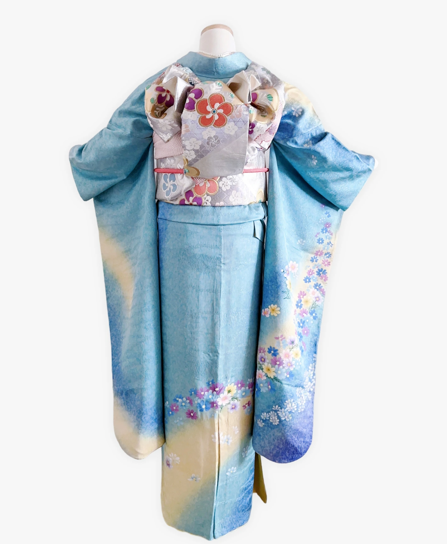 Sky Blue Flower Blizzard Furisode - Image 2