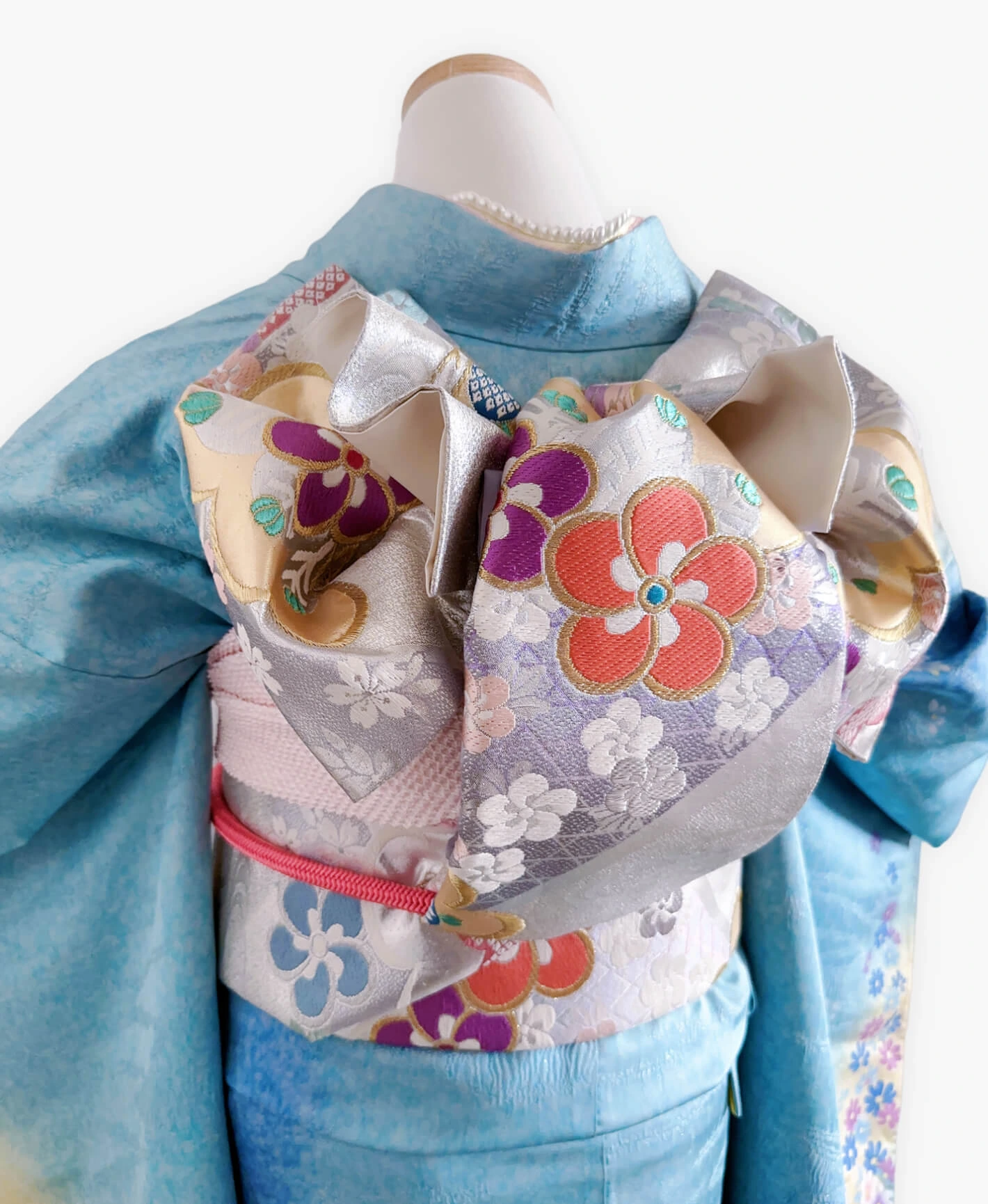 Sky Blue Flower Blizzard Furisode - Image 4
