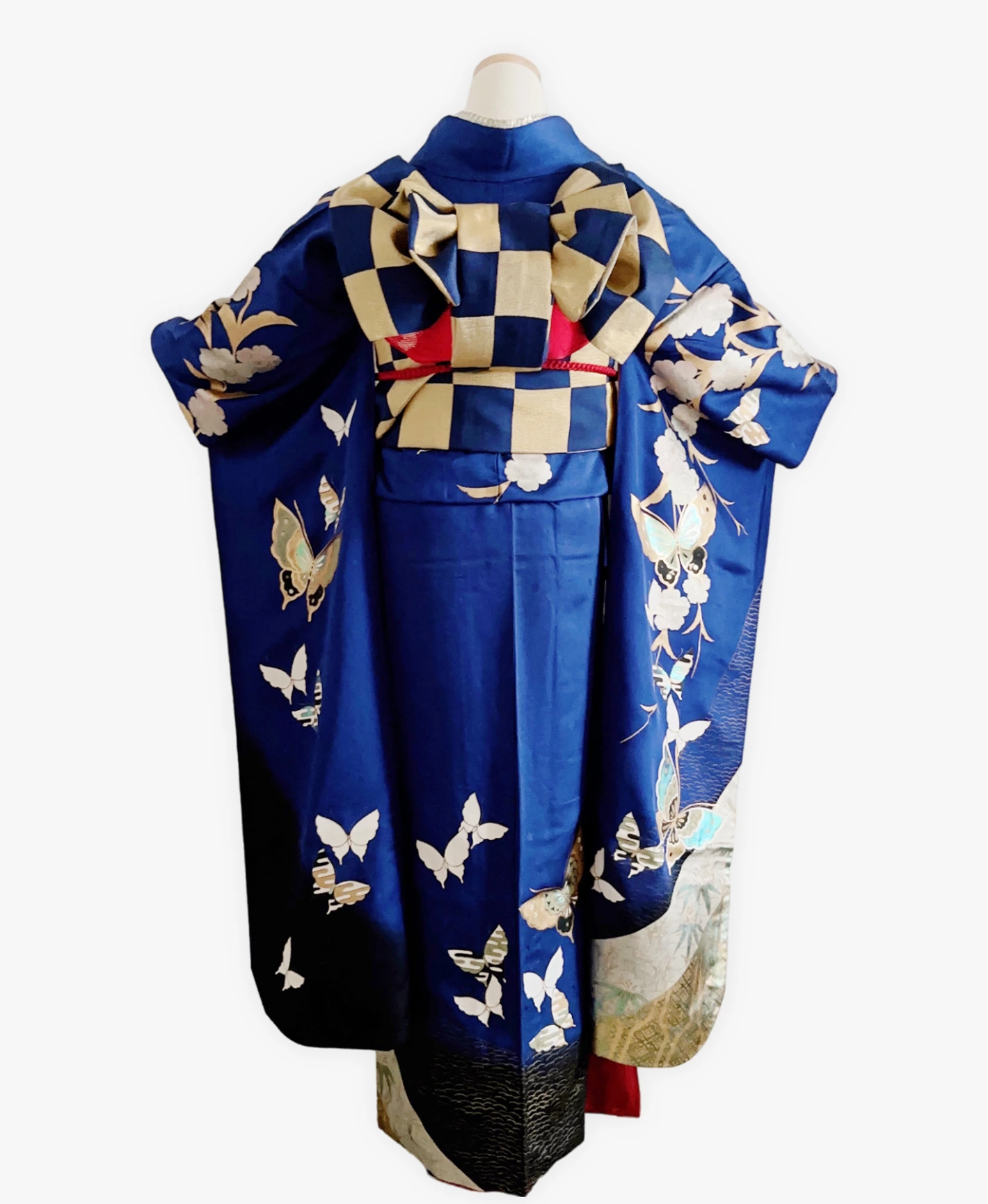 Navy Bamboo Butterfly Furisode - Image 2