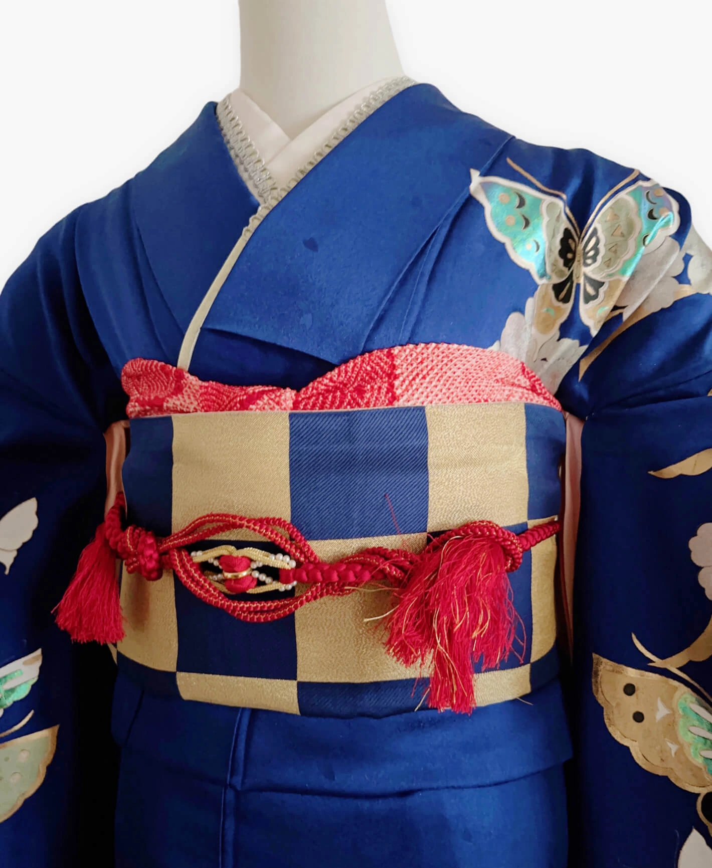 Navy Bamboo Butterfly Furisode - Image 3