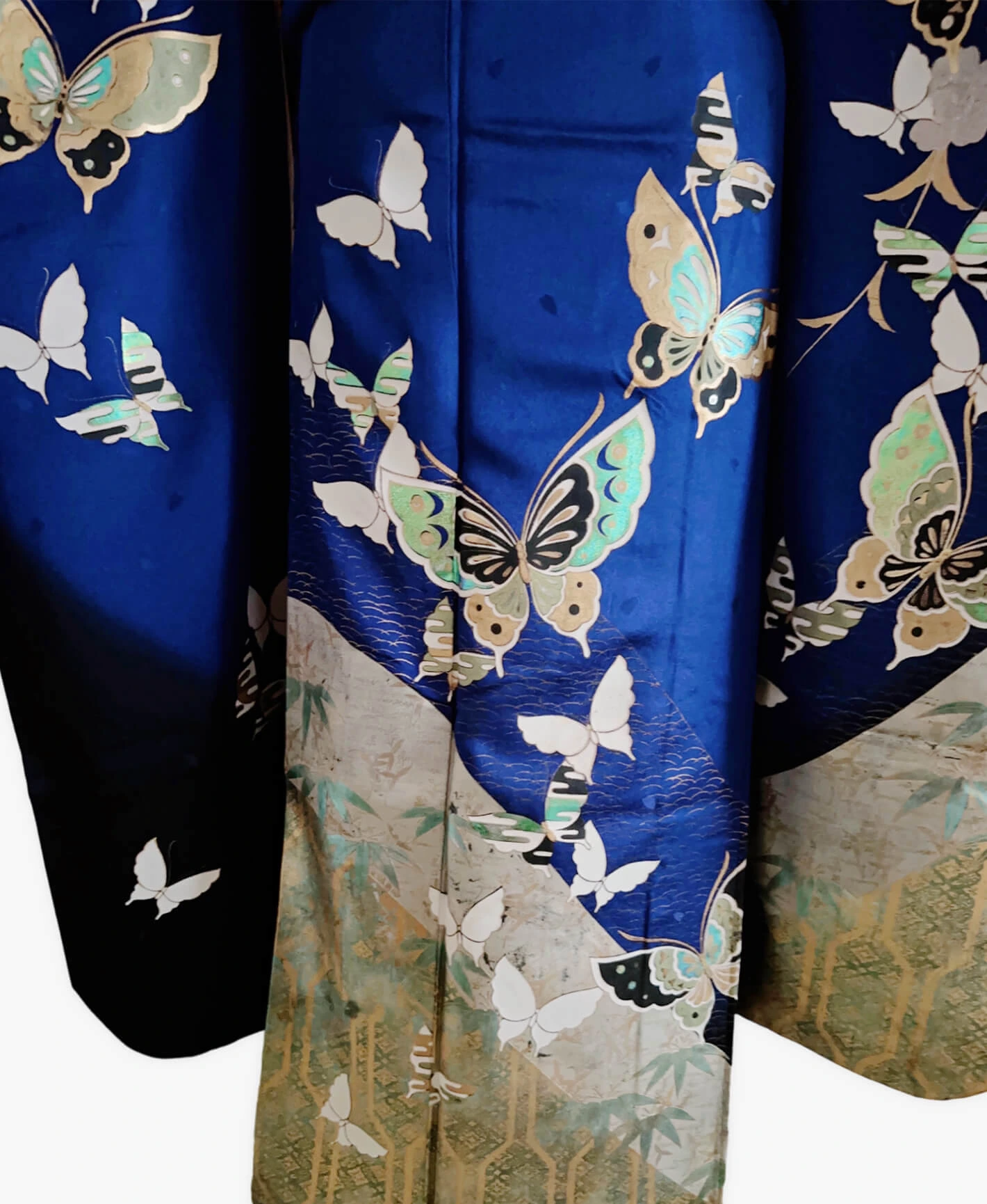 Navy Bamboo Butterfly Furisode - Image 5