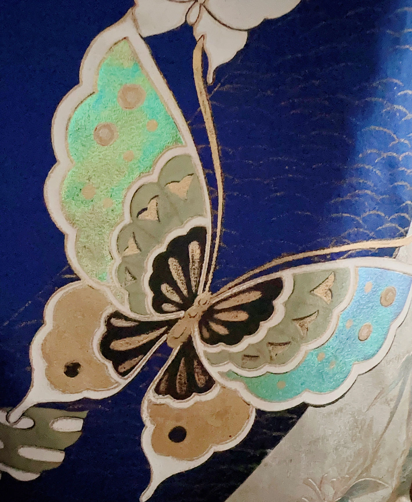 Navy Bamboo Butterfly Furisode - Image 7