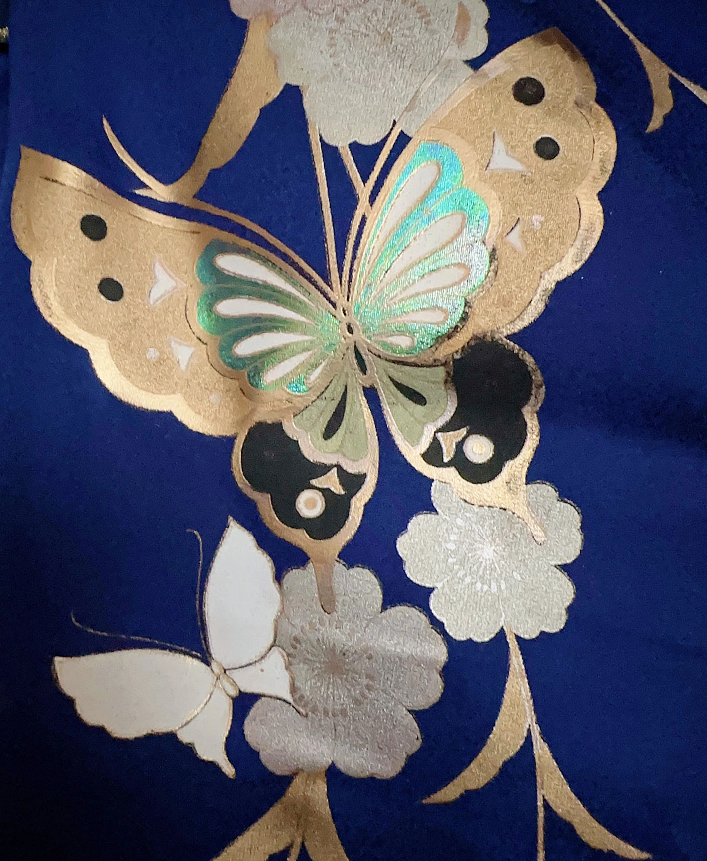 Navy Bamboo Butterfly Furisode - Image 8