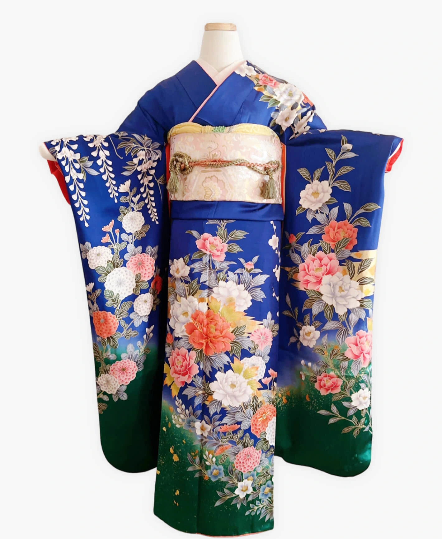 Lapis Peony Wisteria Furisode - Image 1
