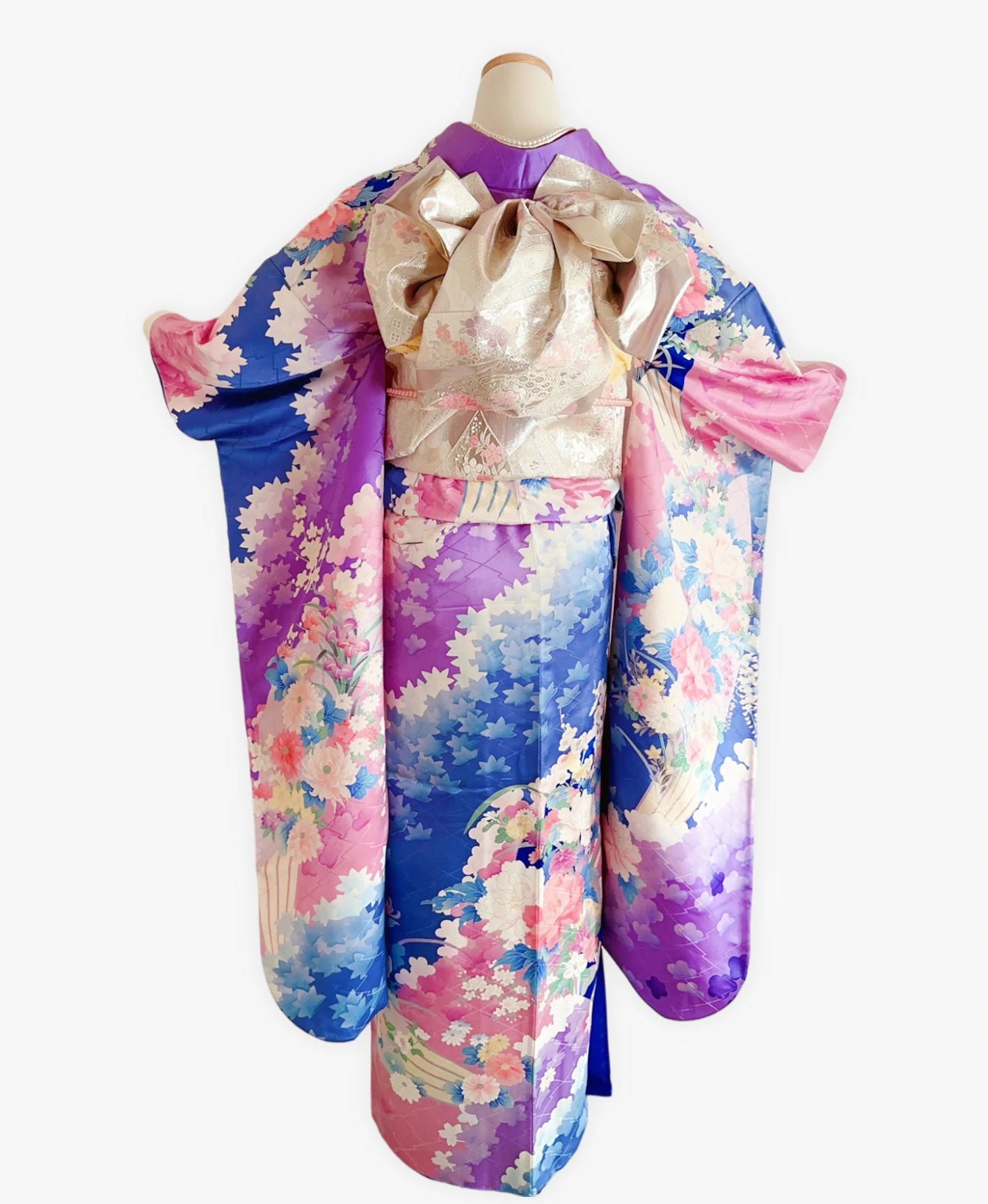 Purple Landscape Floral Furisode - Image 2