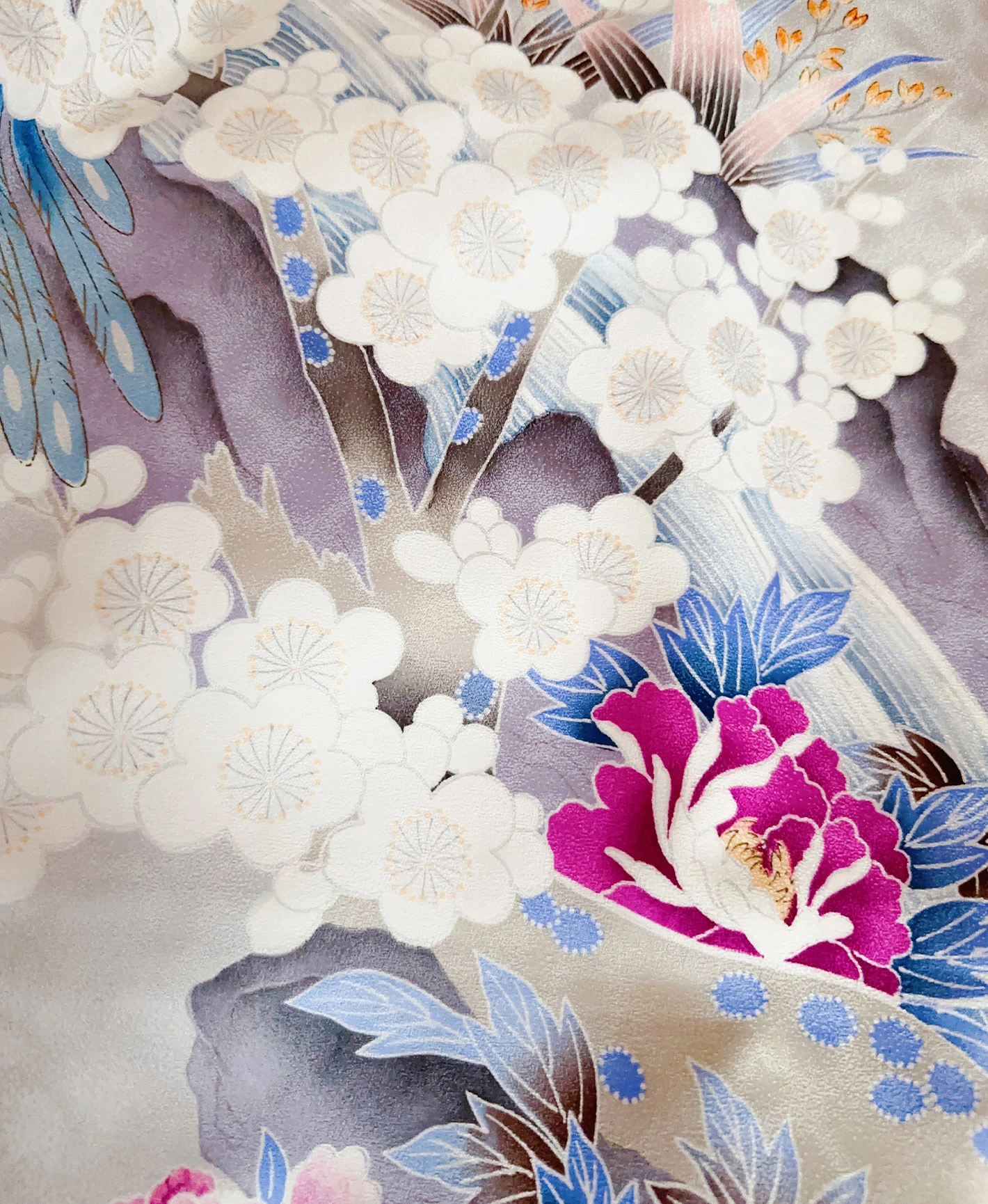 Plum Grey Mandarin Duck Furisode - Image 8