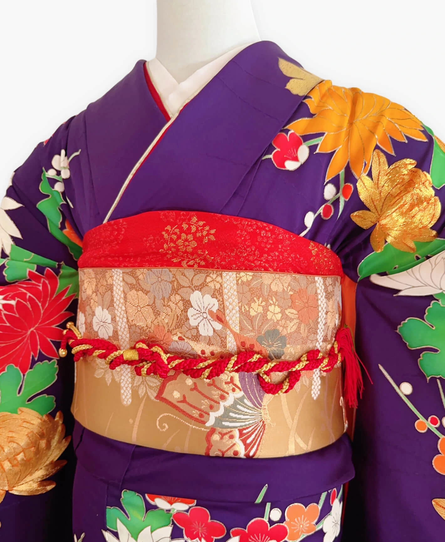 Purple Chrysanthemum Floral Furisode - Image 3