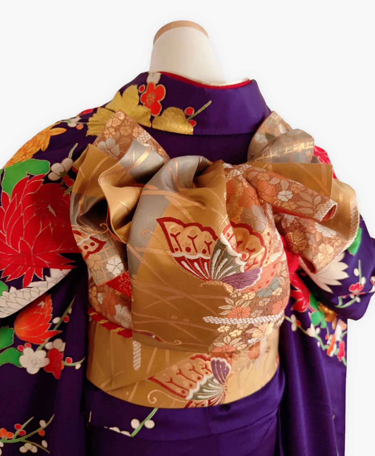 Purple Chrysanthemum Floral Furisode - Image 4