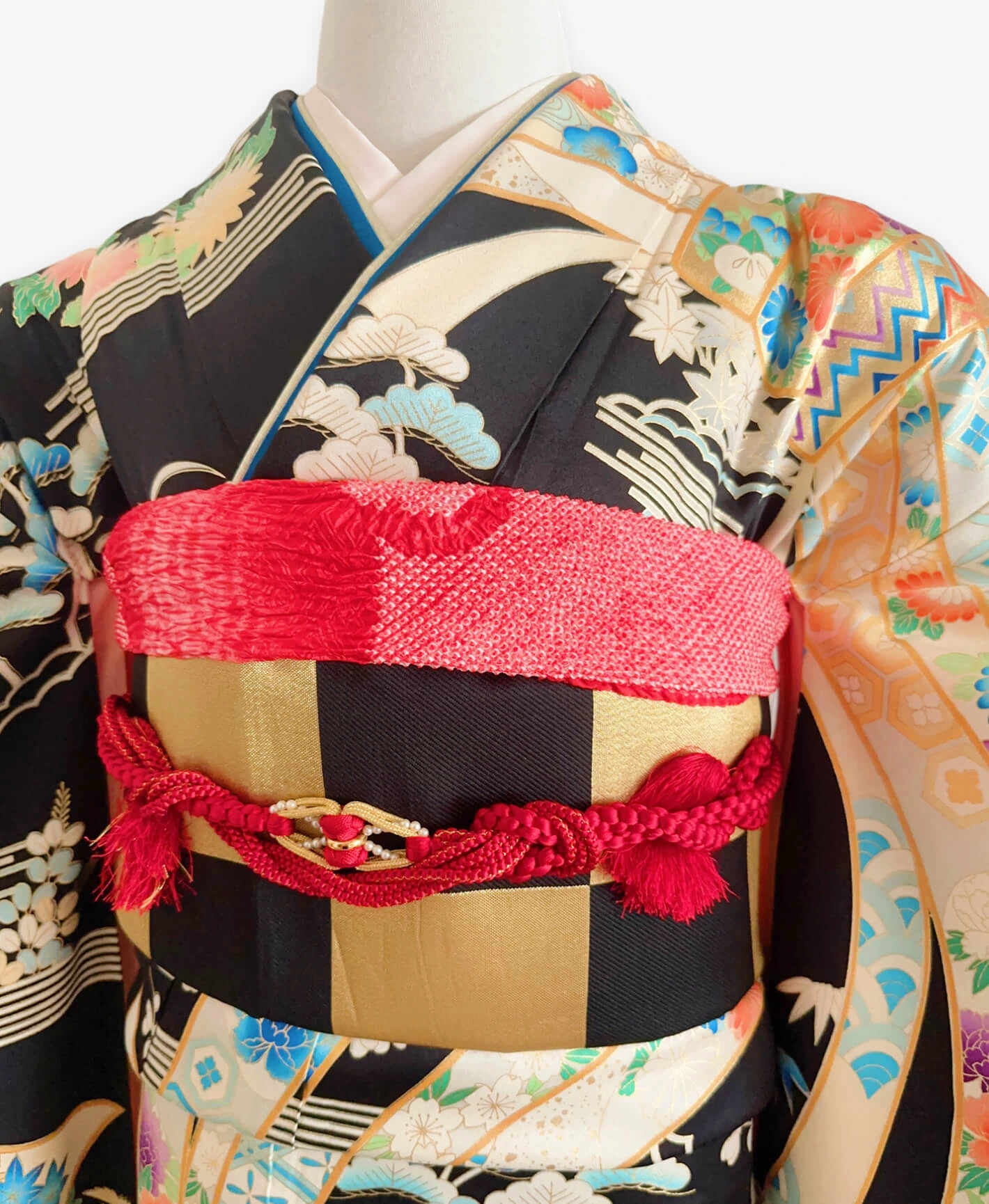 Black Auspicious Noshi Furisode - Image 3