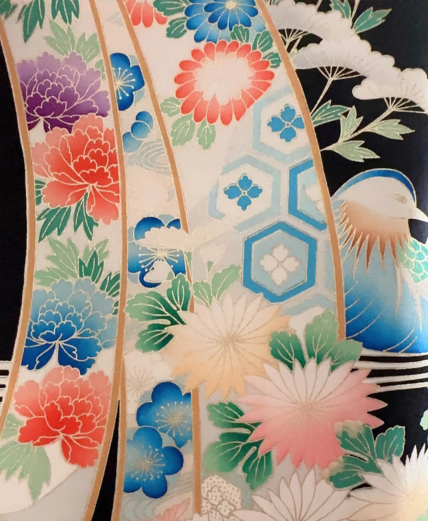 Black Auspicious Noshi Furisode - Image 6