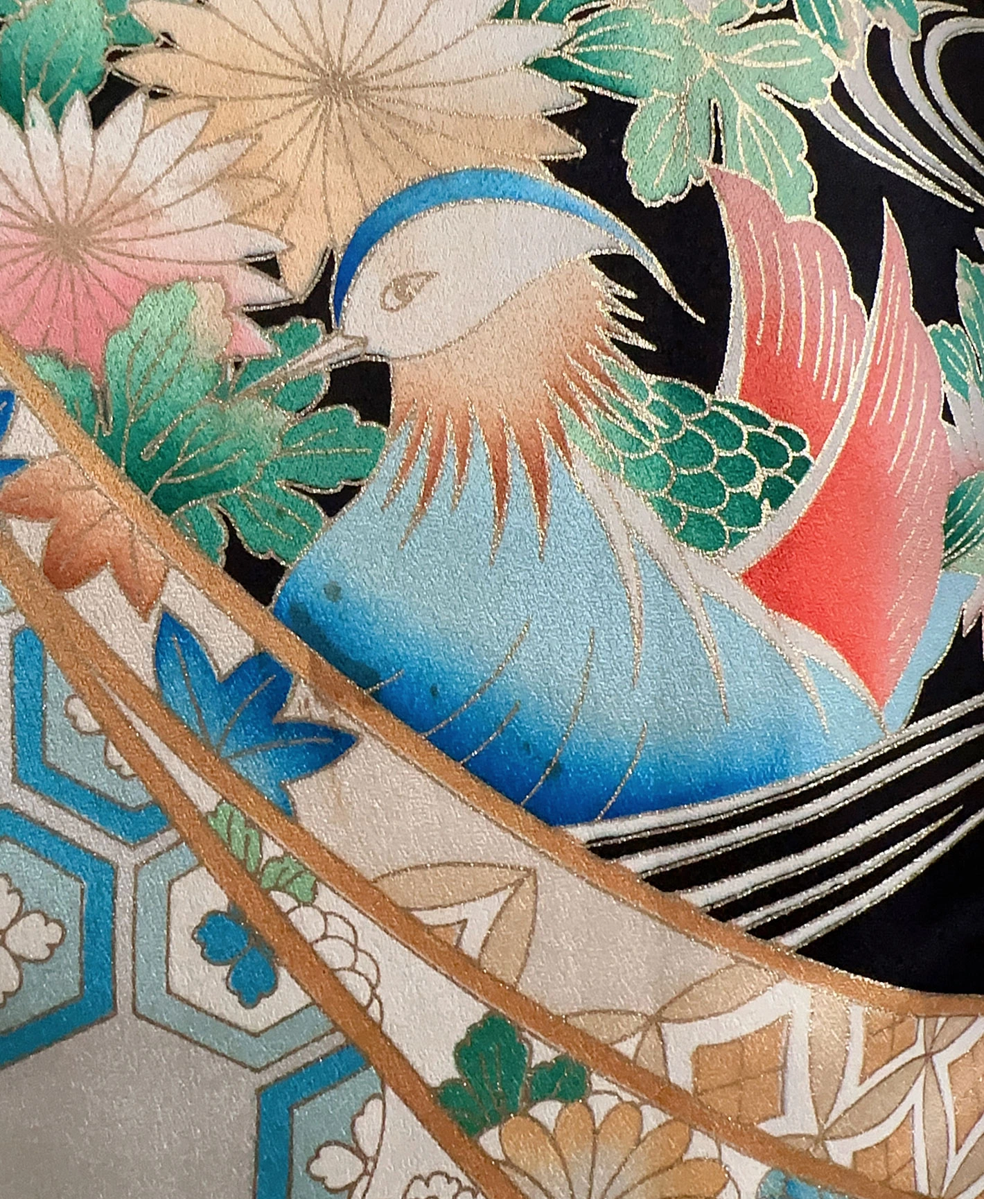 Black Auspicious Noshi Furisode - Image 8