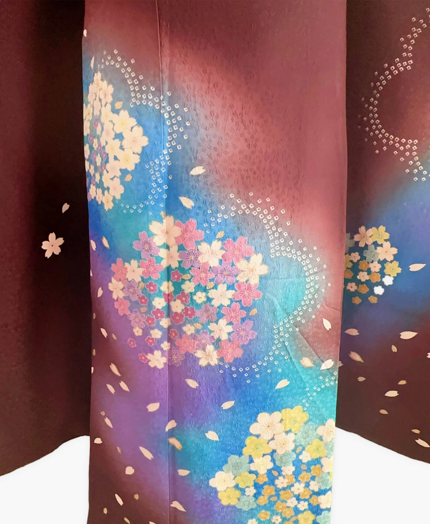 Black Weeping Sakura Petals Furisode - Image 5