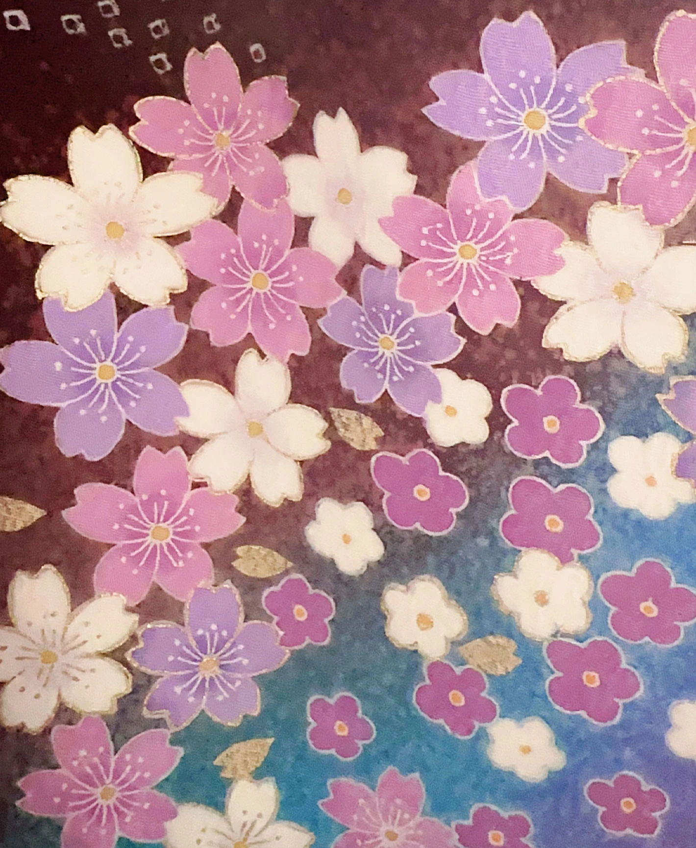 Black Weeping Sakura Petals Furisode - Image 7