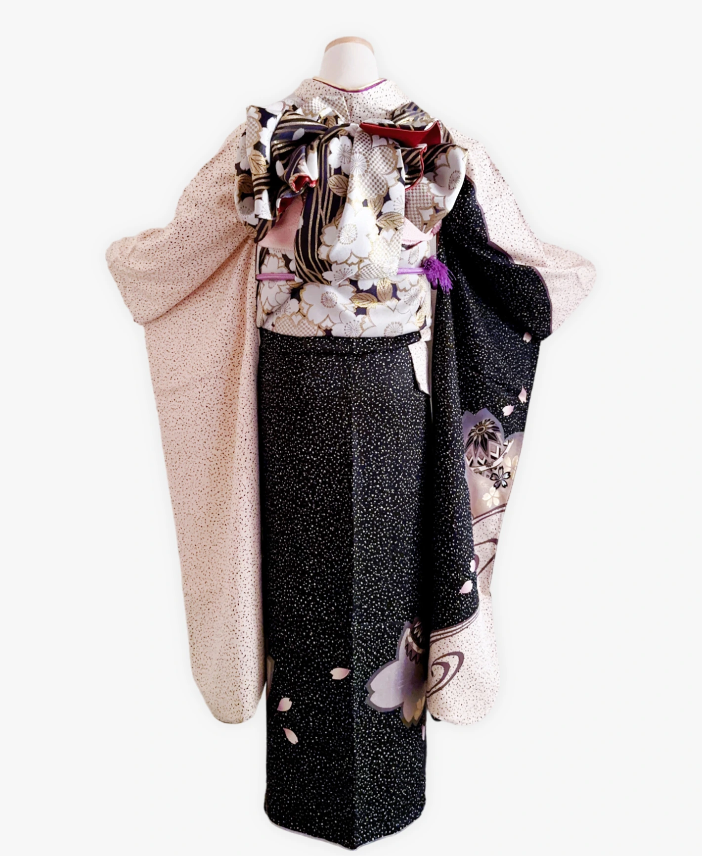 Black Temari Stream Furisode - Image 2