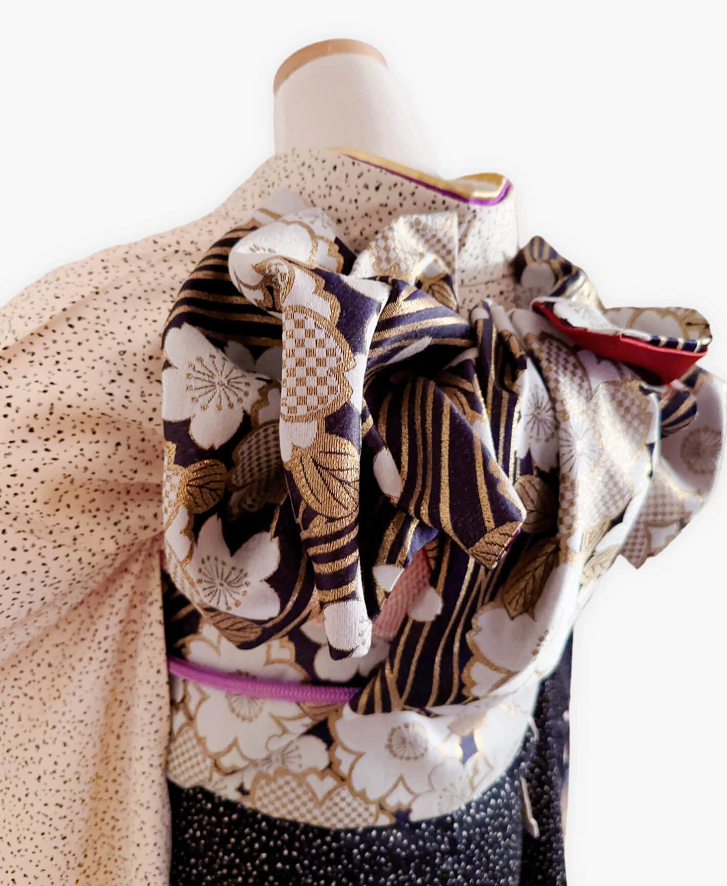 Black Temari Stream Furisode - Image 4