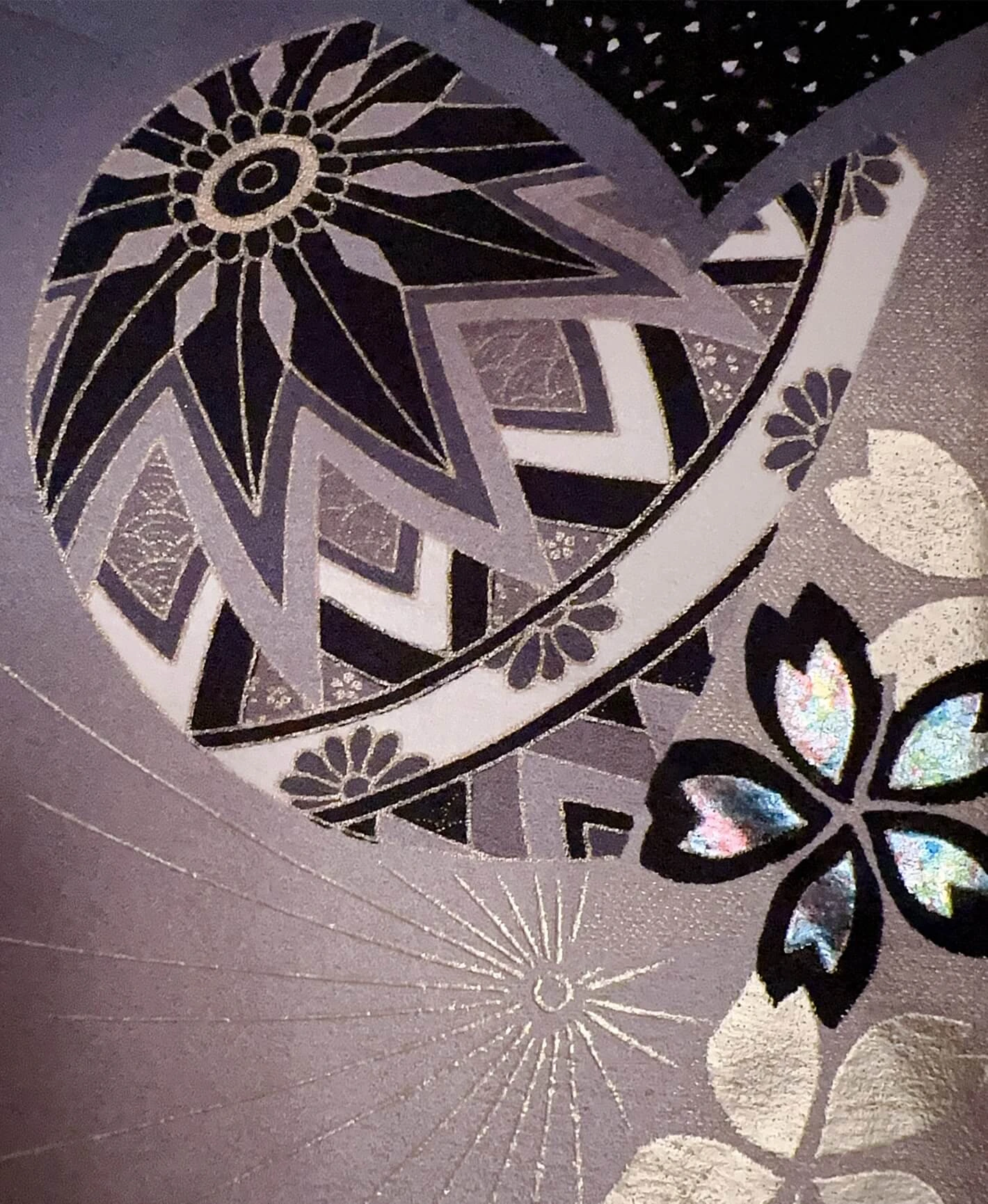 Black Temari Stream Furisode - Image 6