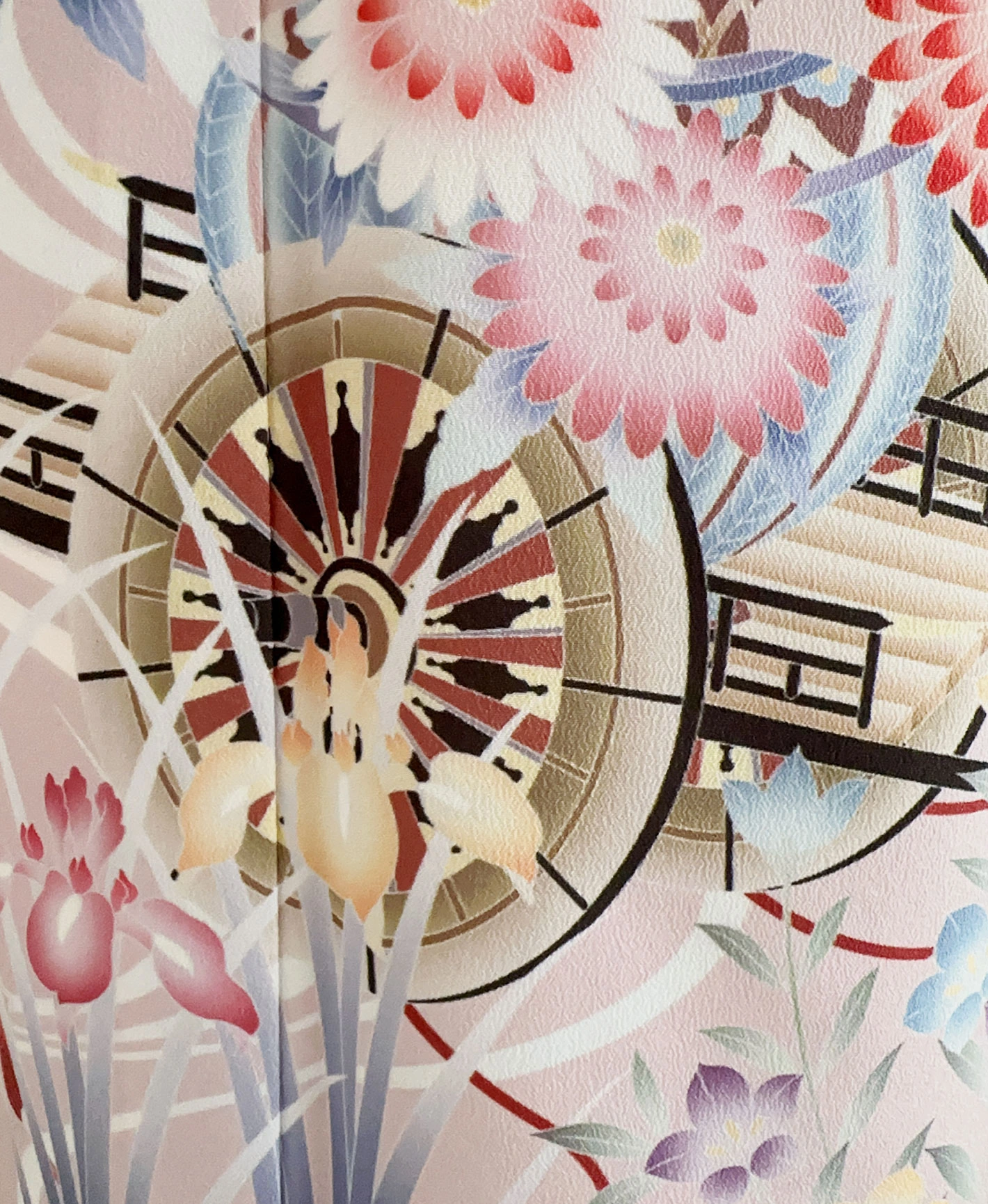 Cream Peony Iris Carriage Homongi - Image 7