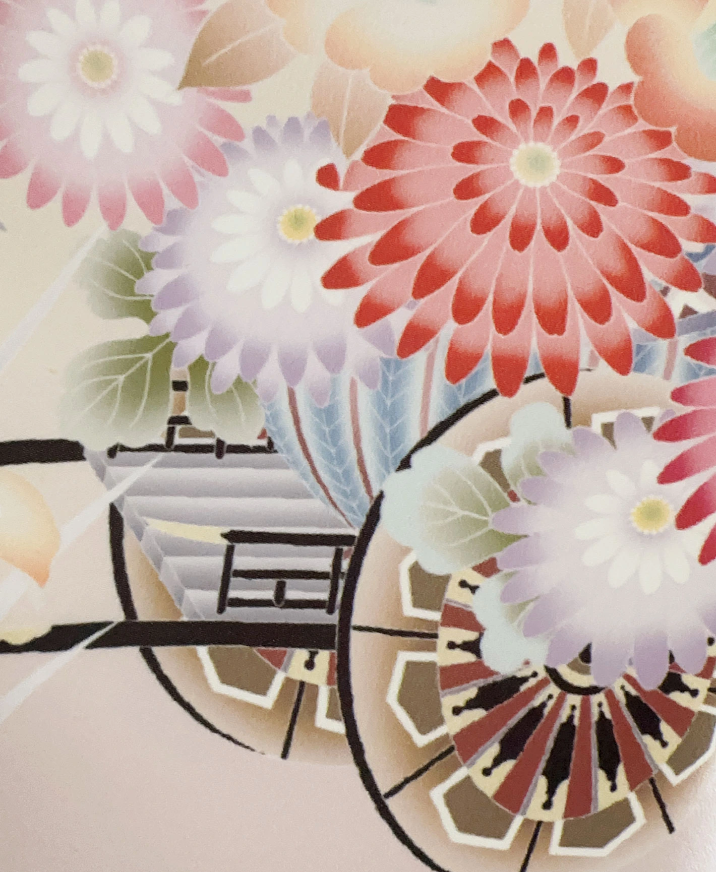 Cream Peony Iris Carriage Homongi - Image 8