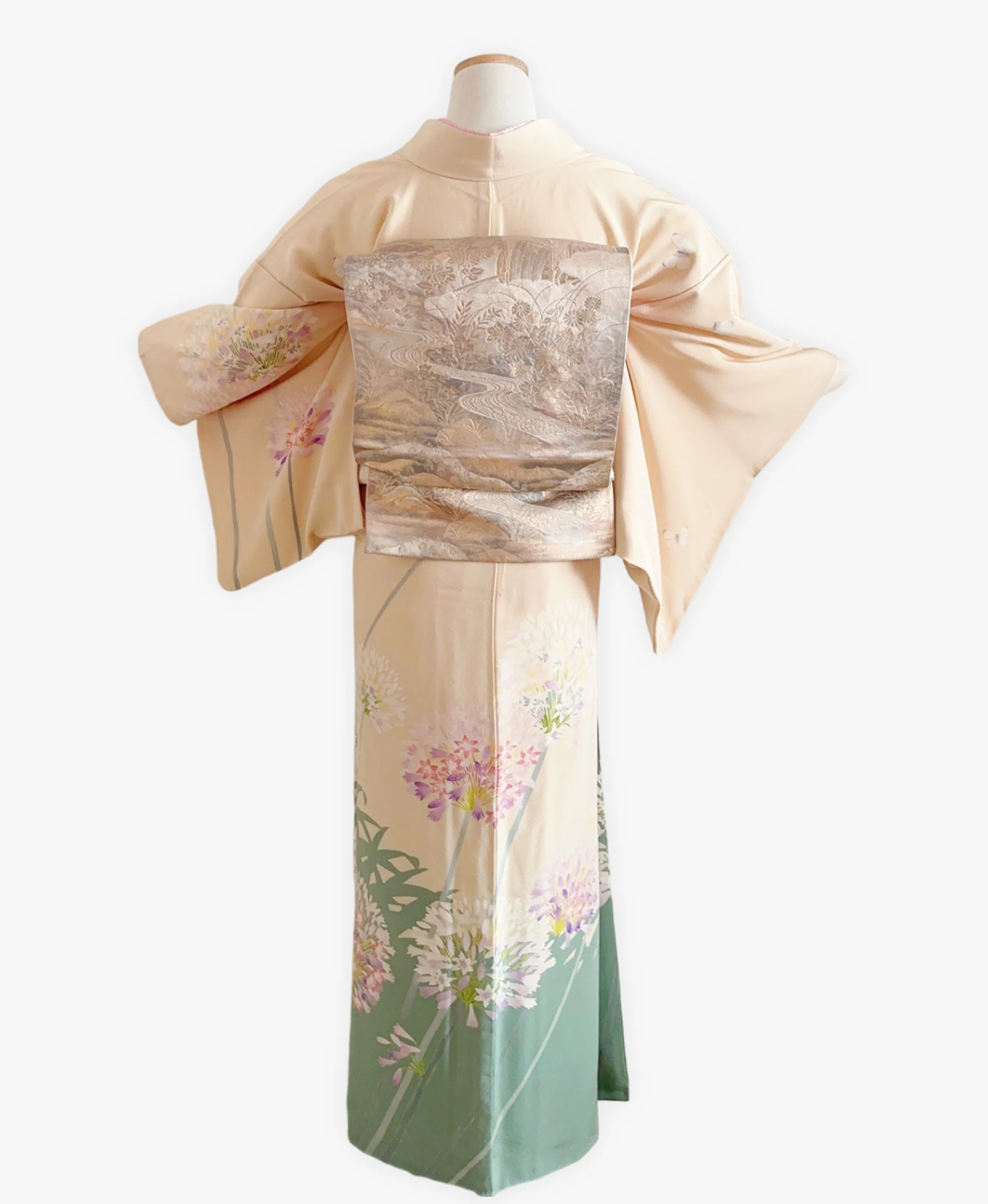 Beige Artist Floral Homongi - Image 2