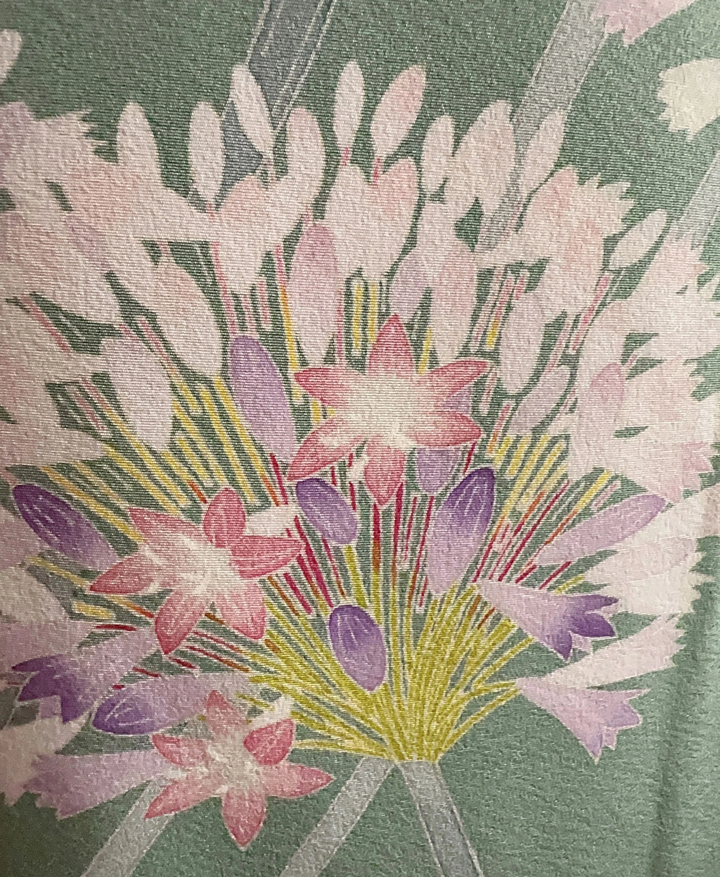 Beige Artist Floral Homongi - Image 8