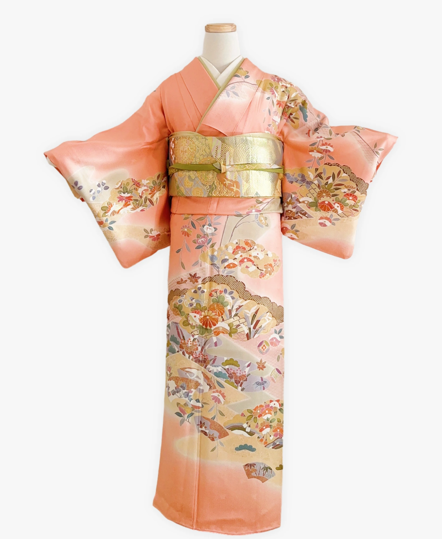 Orange Crane Cloud Auspicious Homongi