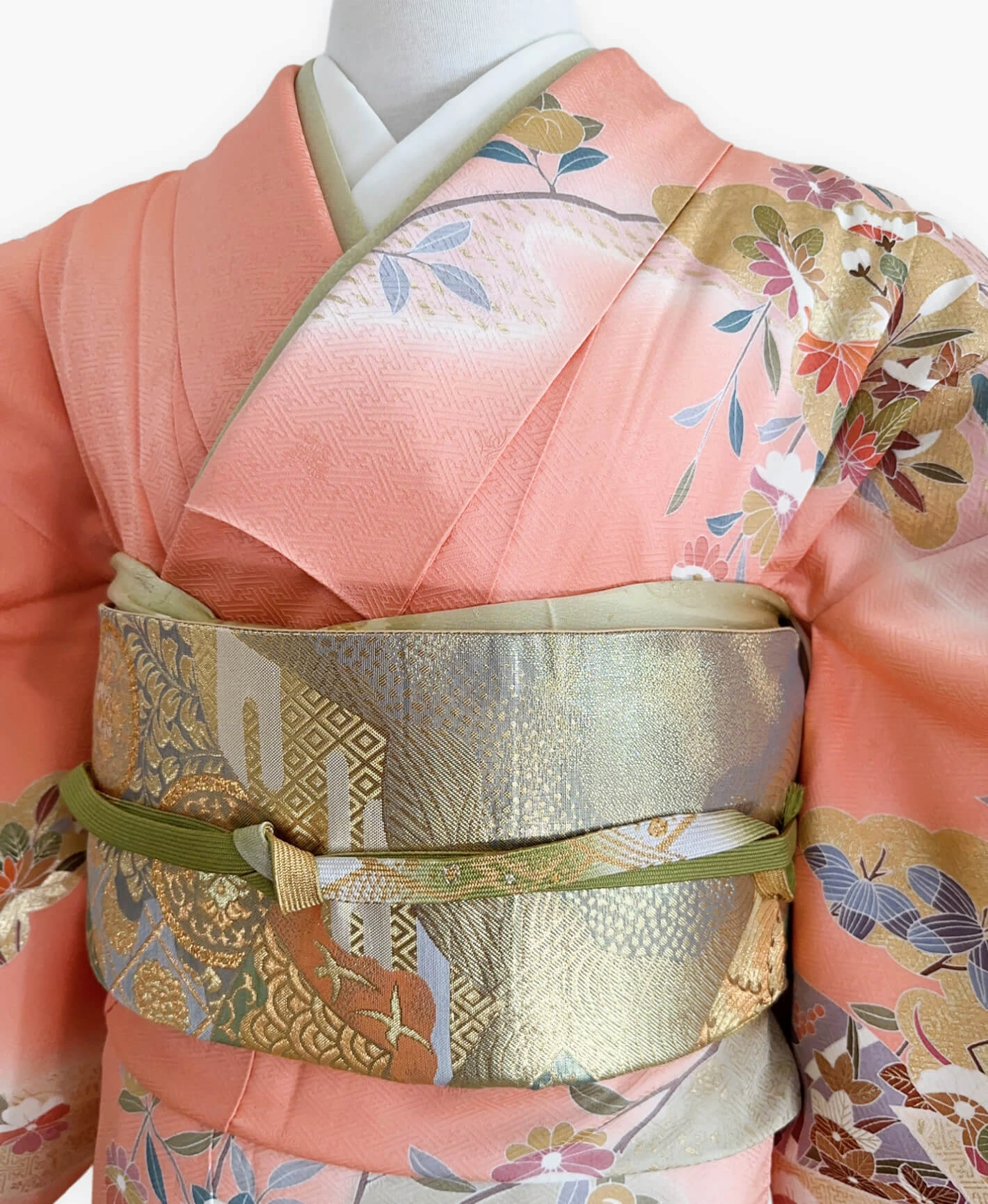 Orange Crane Cloud Auspicious Homongi - Image 3