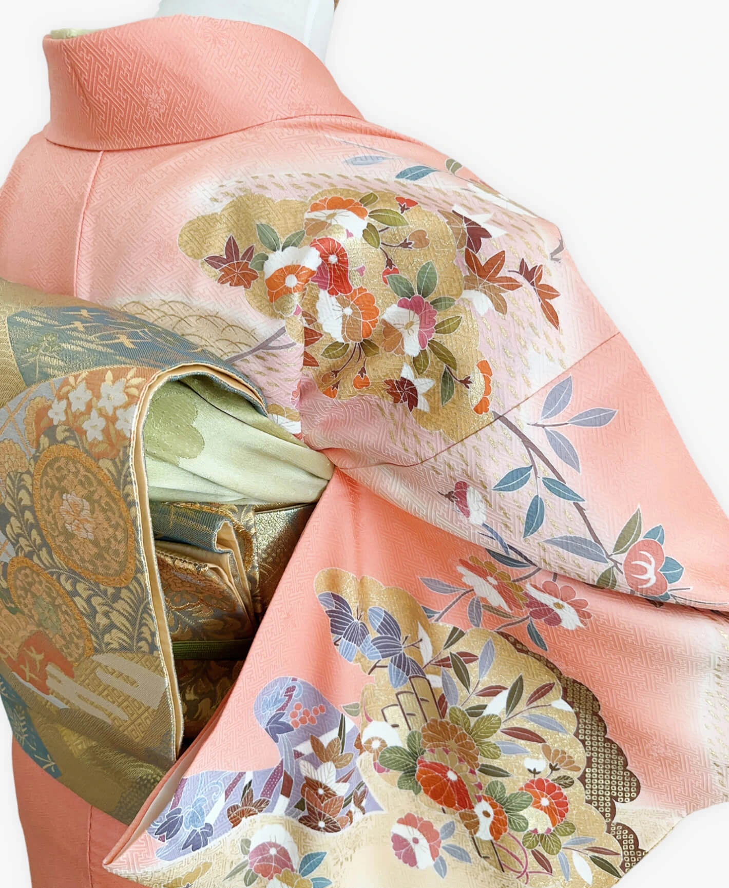 Orange Crane Cloud Auspicious Homongi - Image 4