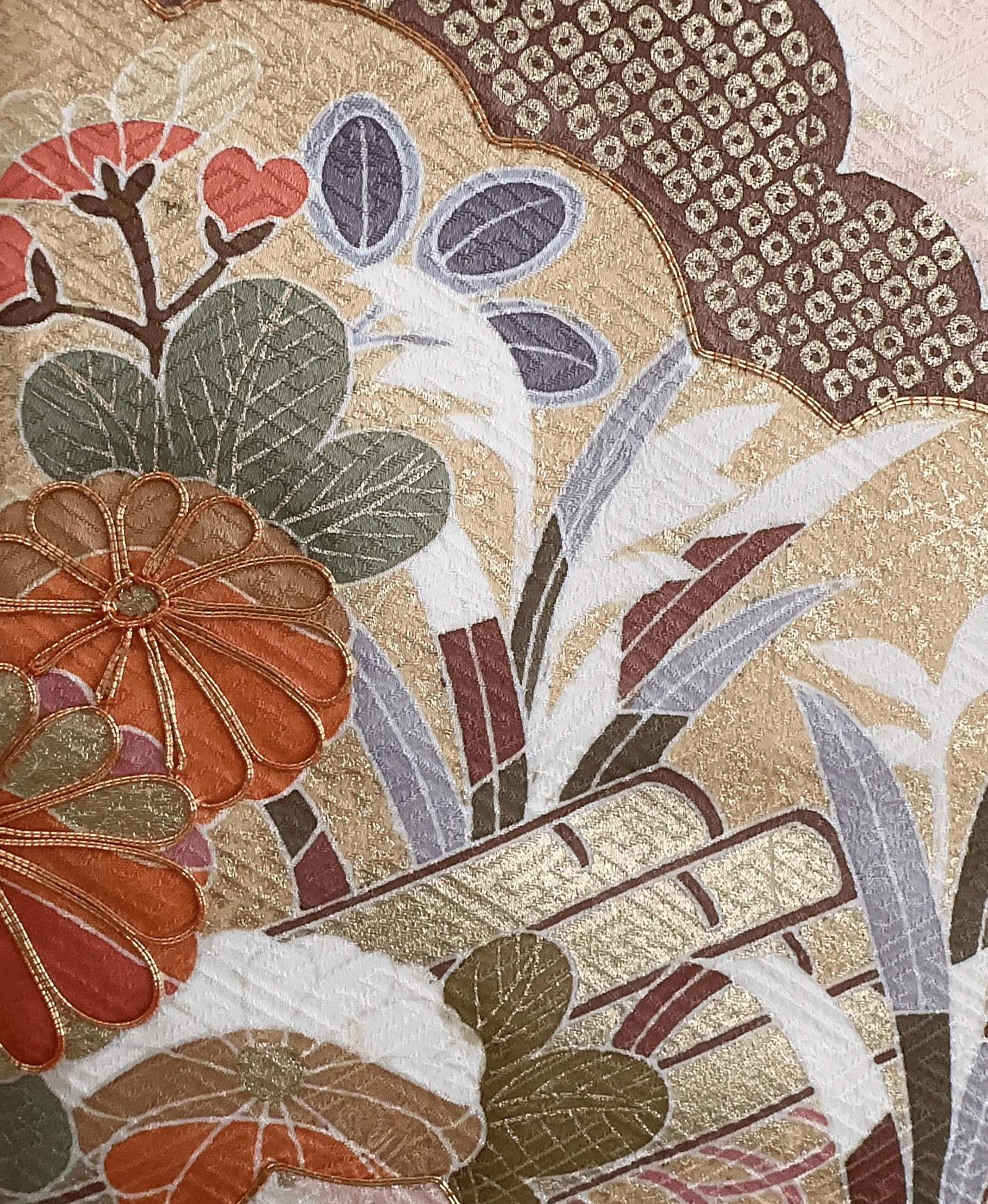 Orange Crane Cloud Auspicious Homongi - Image 6