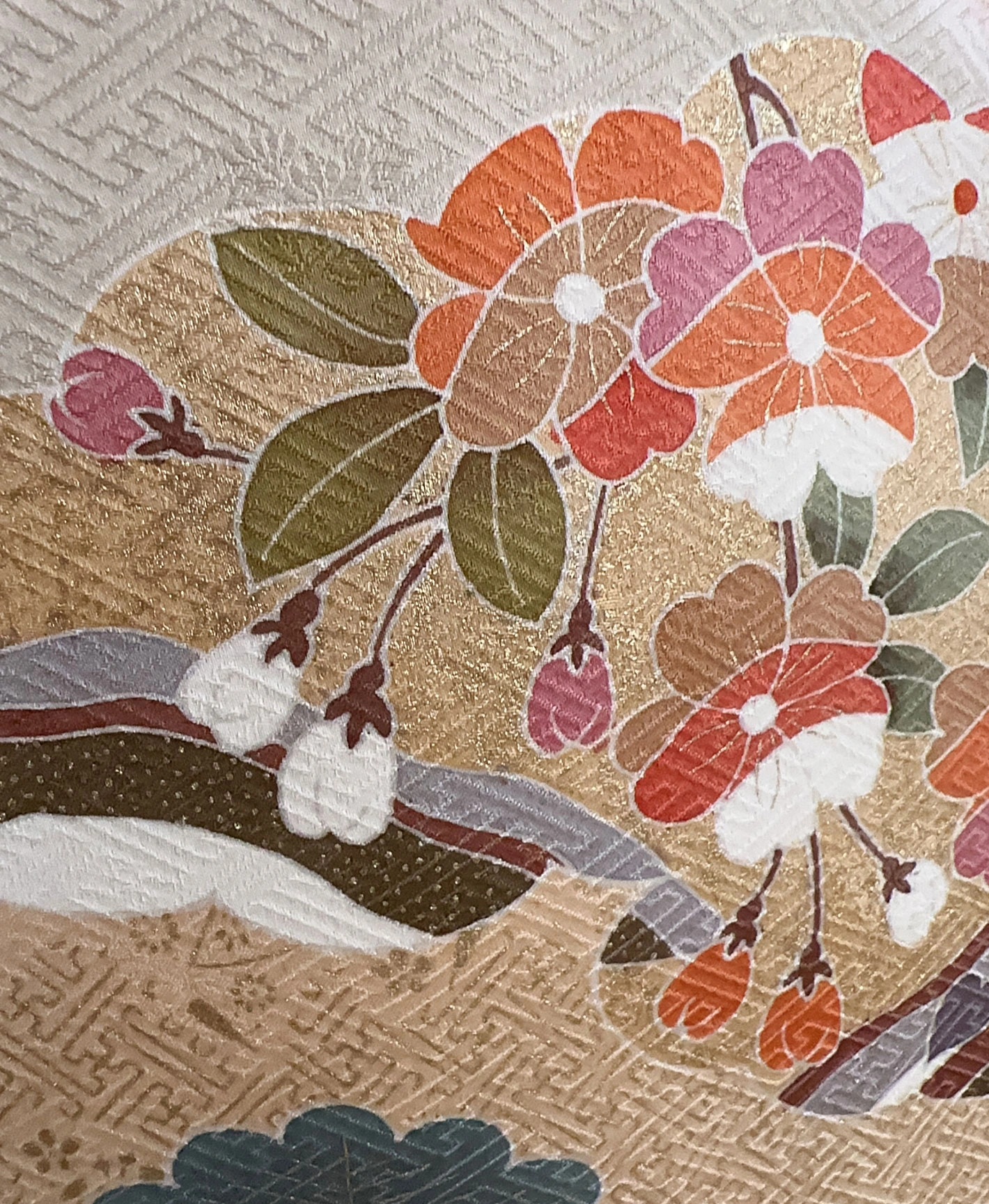 Orange Crane Cloud Auspicious Homongi - Image 8