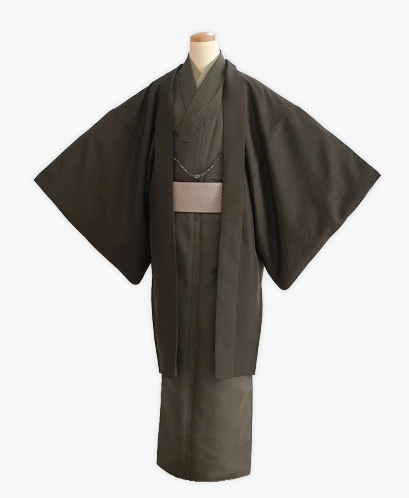 Black Gray Men's Kimono