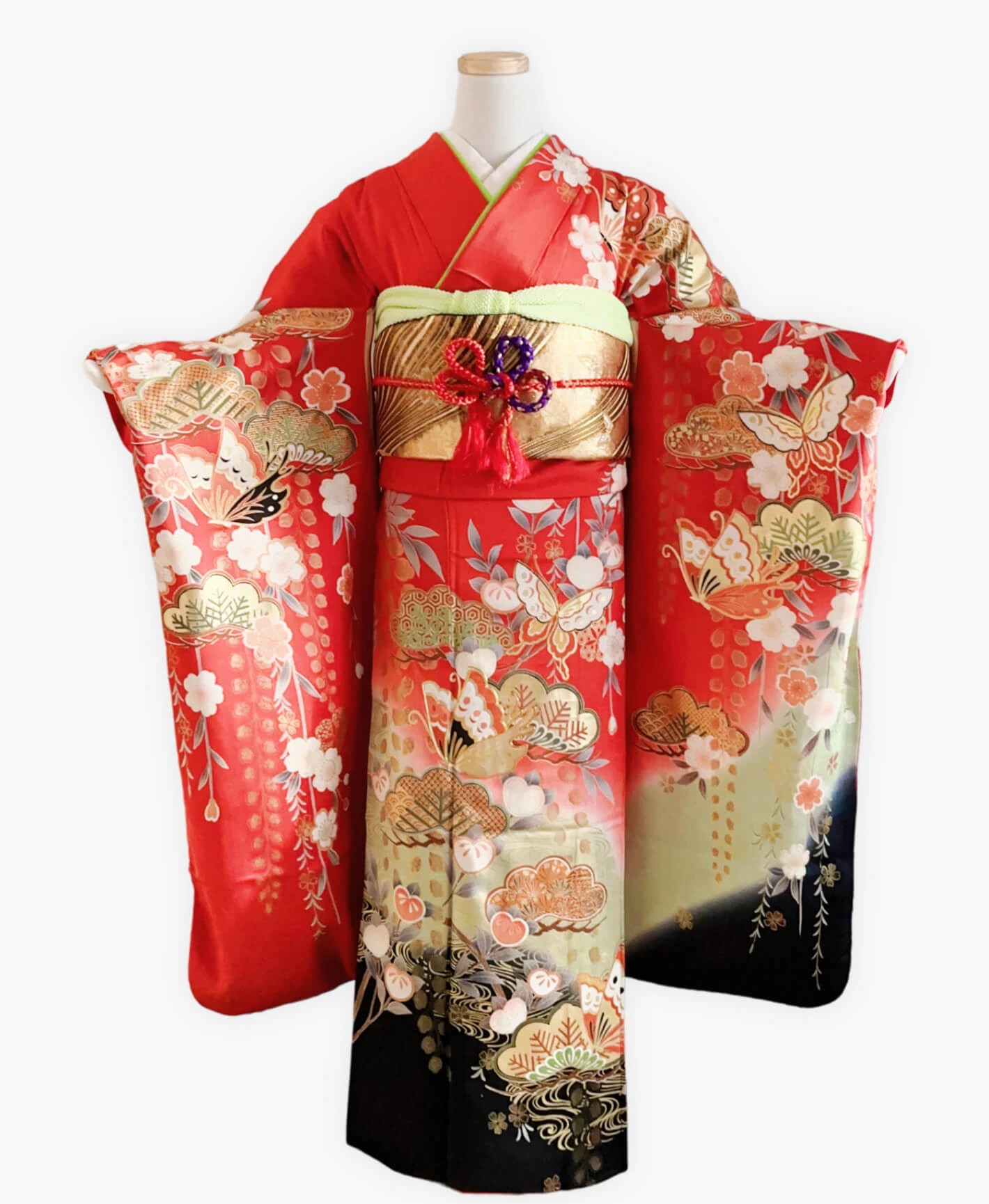 Scarlet Wisteria Butterfly Furisode - Image 1