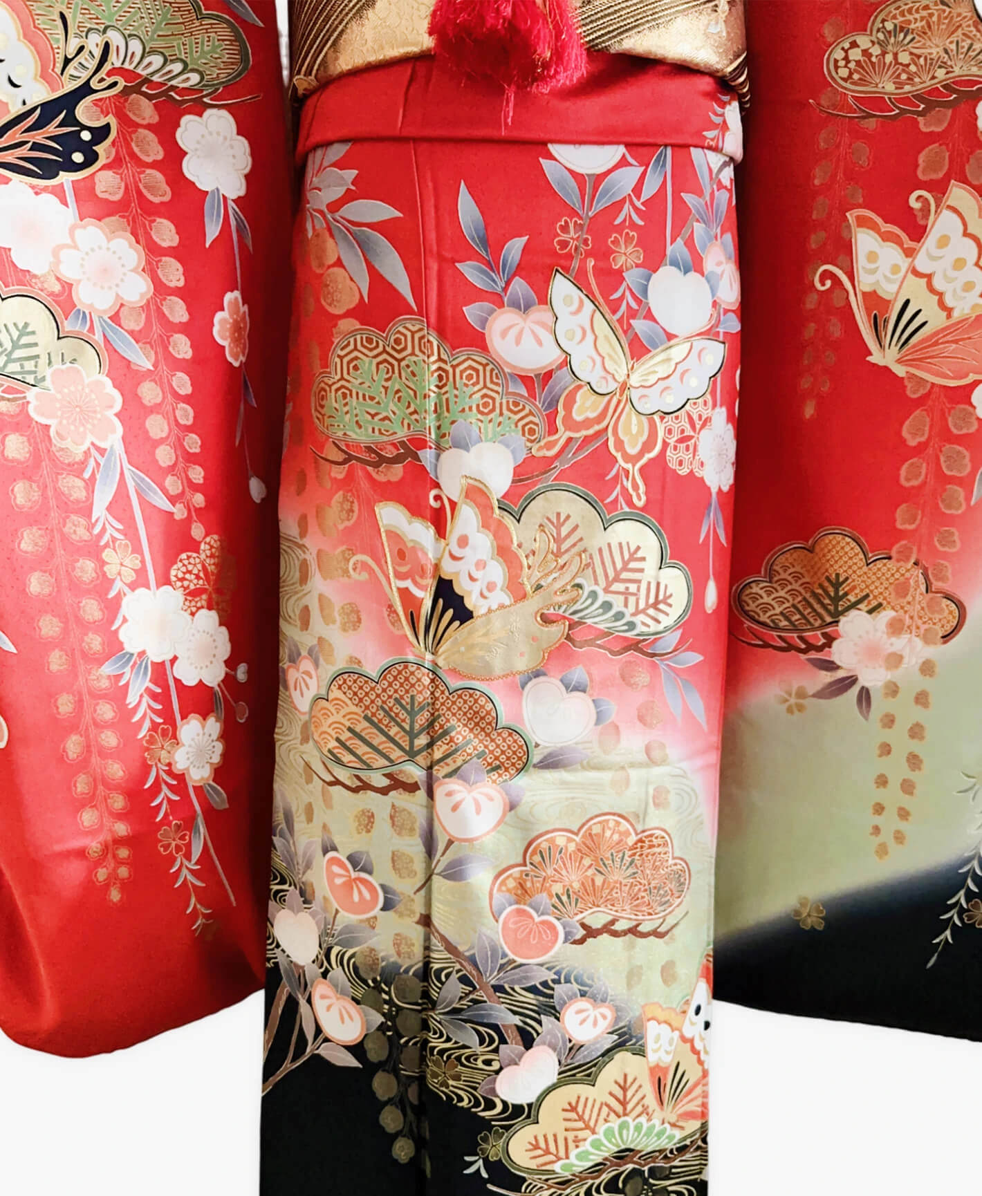 Scarlet Wisteria Butterfly Furisode - Image 5